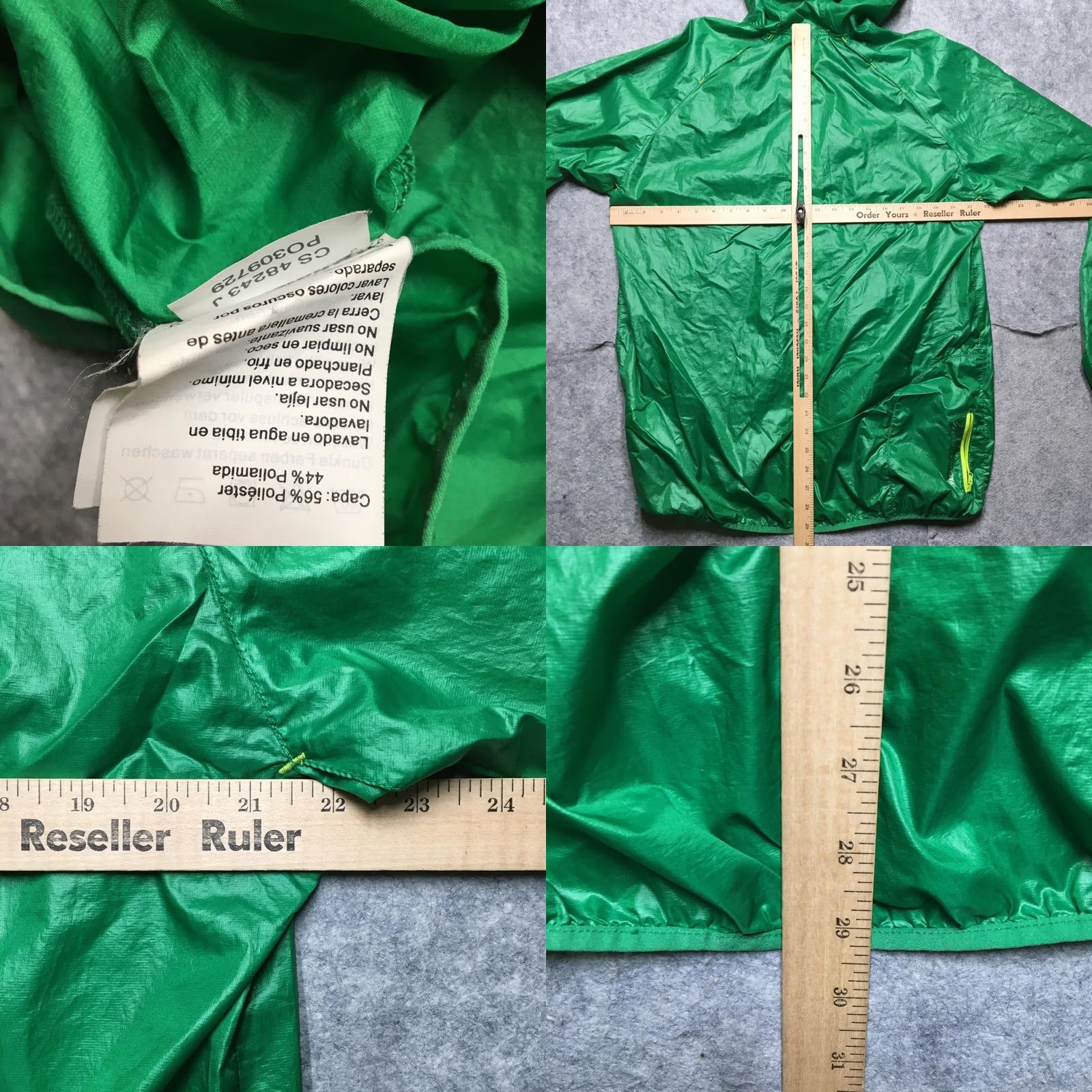 Helly Hansen Helly Hansen Training Jacket Mens XL Green Packable Pocket Hooded Windbreaker Size US XL / EU 56 / 4 - 9 Thumbnail