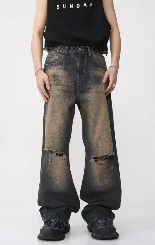 Jean × Vintage Blue Gradient Wash Bootcut Flared Jeans y2k retro Size US 30 / EU 46 - 1 Thumbnail