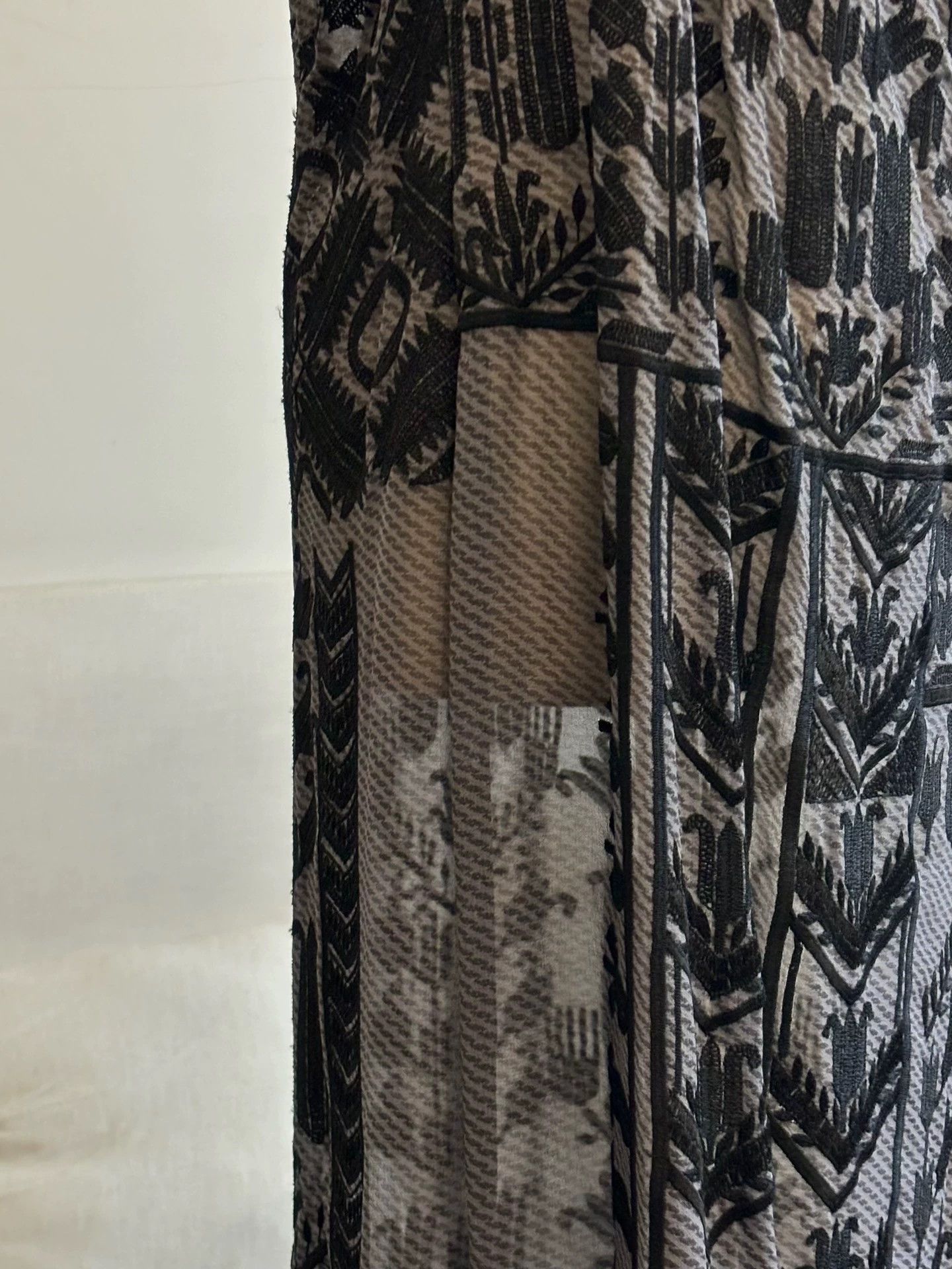 Dries Van Noten Dries Van Noten SS2010 Tulip Dress Gray-Black Pattern Neck Size XS / US 0-2 / IT 36-38 - 6 Thumbnail