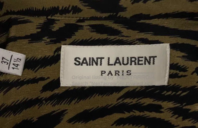 Saint Laurent Paris Saint Laurent Paris Size 37 Silk Leopard Print All-Over Sh Size US S / EU 44-46 / 1 - 3 Thumbnail