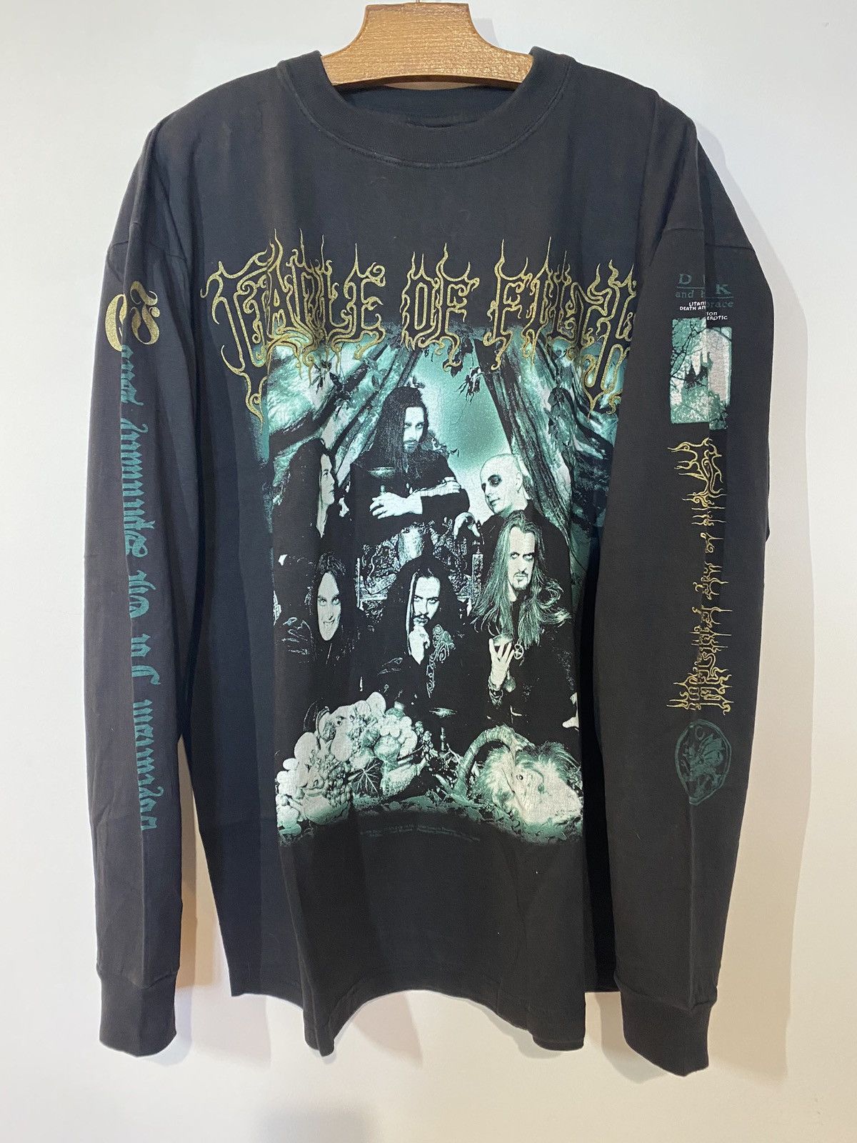 Band Tees Cradle of Filth vintage funeral 90s Dusk Longsleeves shirt Size US XL / EU 56 / 4 - 1 Thumbnail