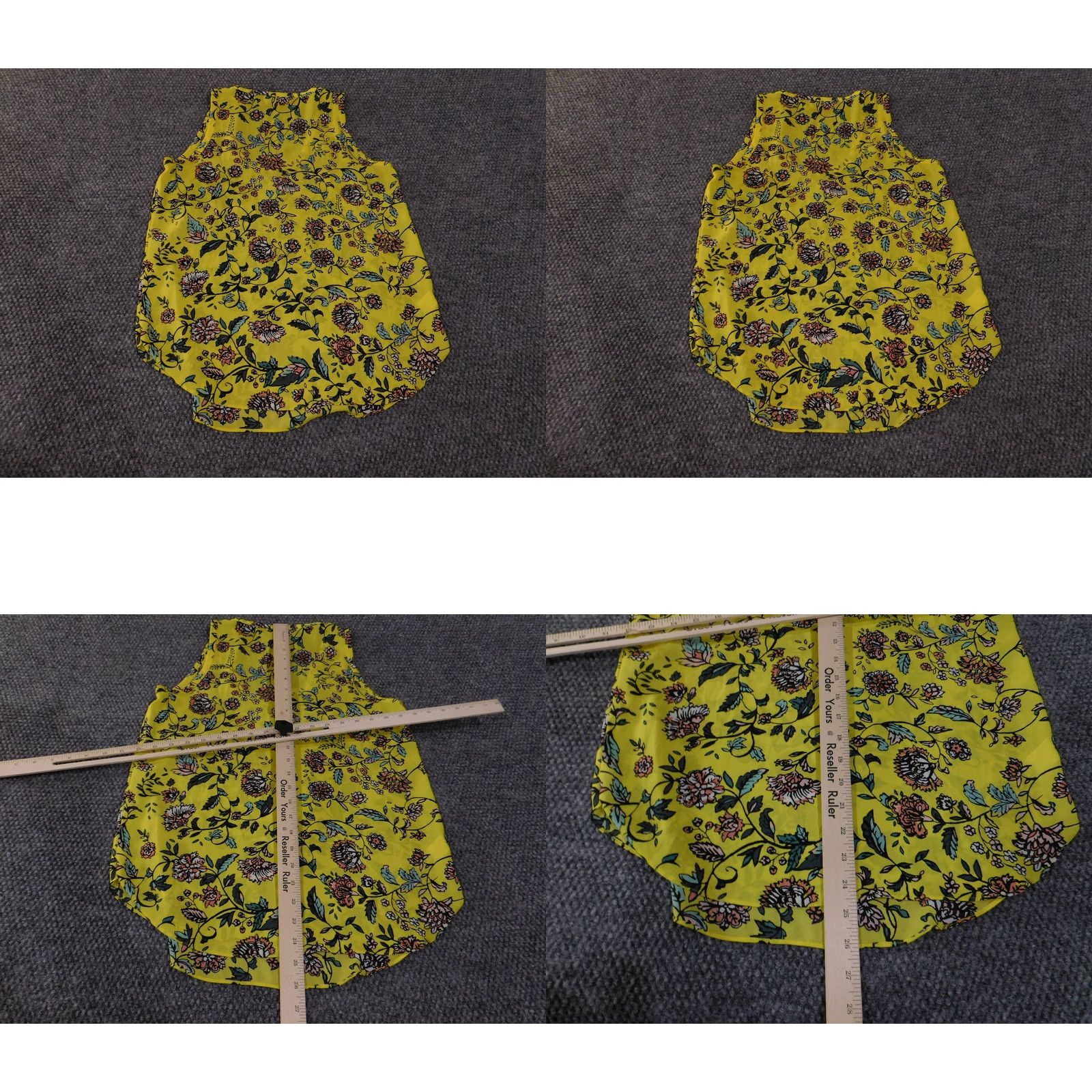 Loft LOFT Blouse Tank Top Womens XS Yellow Floral Sleeveless Pullover Round Neck Casual Short Sleeve Polyester Rayon Button Blouse Size XS / US 0-2 / IT 36-38 - 8 Thumbnail