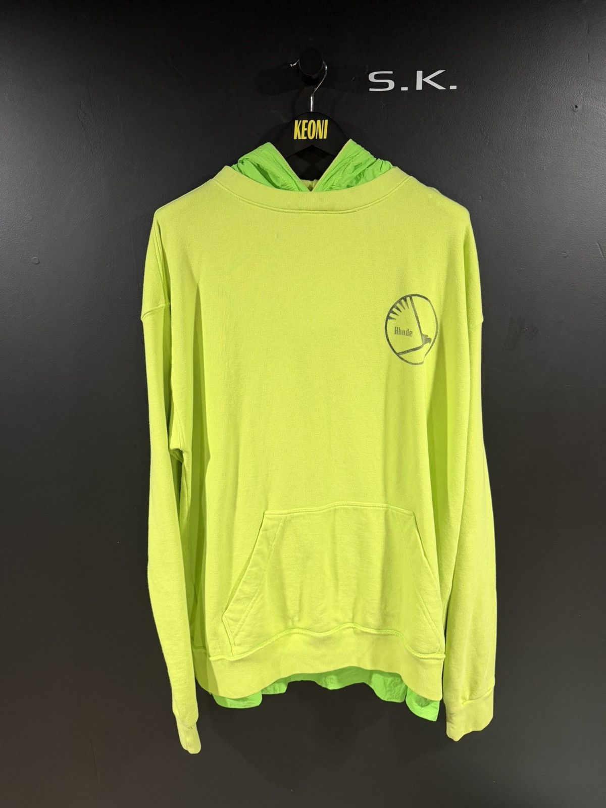 Rhude Rhude Neon Green Layered 2 in 1 Hoodie XL BNWT Size US XL / EU 56 / 4 - 1 Thumbnail