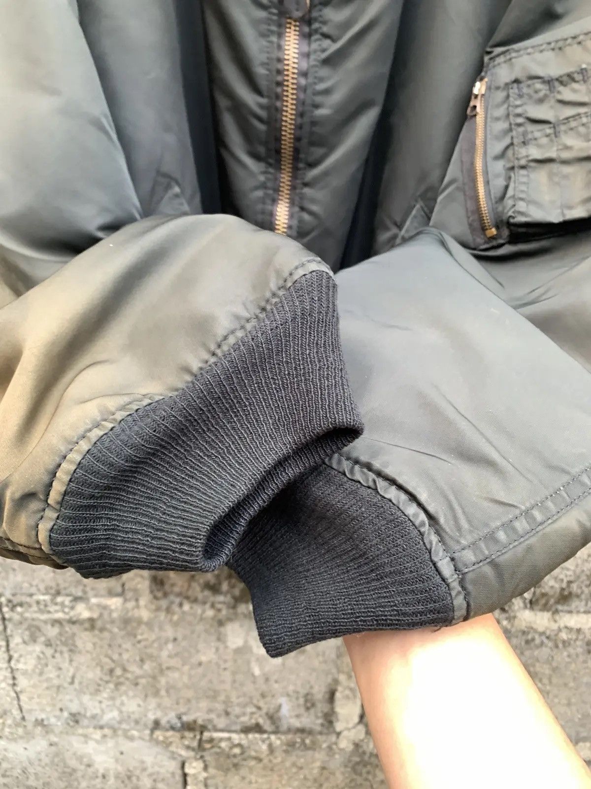 Buzz Rickson's Vintage 90s Alpha Industries MA-1 Flight Jacket Faded Black Size US XL / EU 56 / 4 - 7 Thumbnail