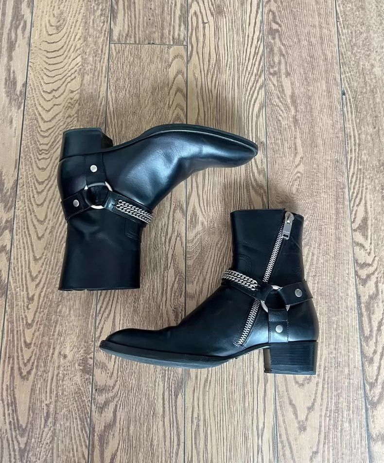 Saint Laurent Chain Detail Ankle Boots-2507