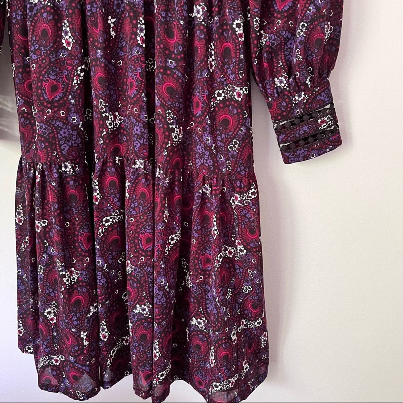 Michael Kors Michael Kors Burgundy Paisley Dress Size 2 Size XS / US 0-2 / IT 36-38 - 12 Thumbnail