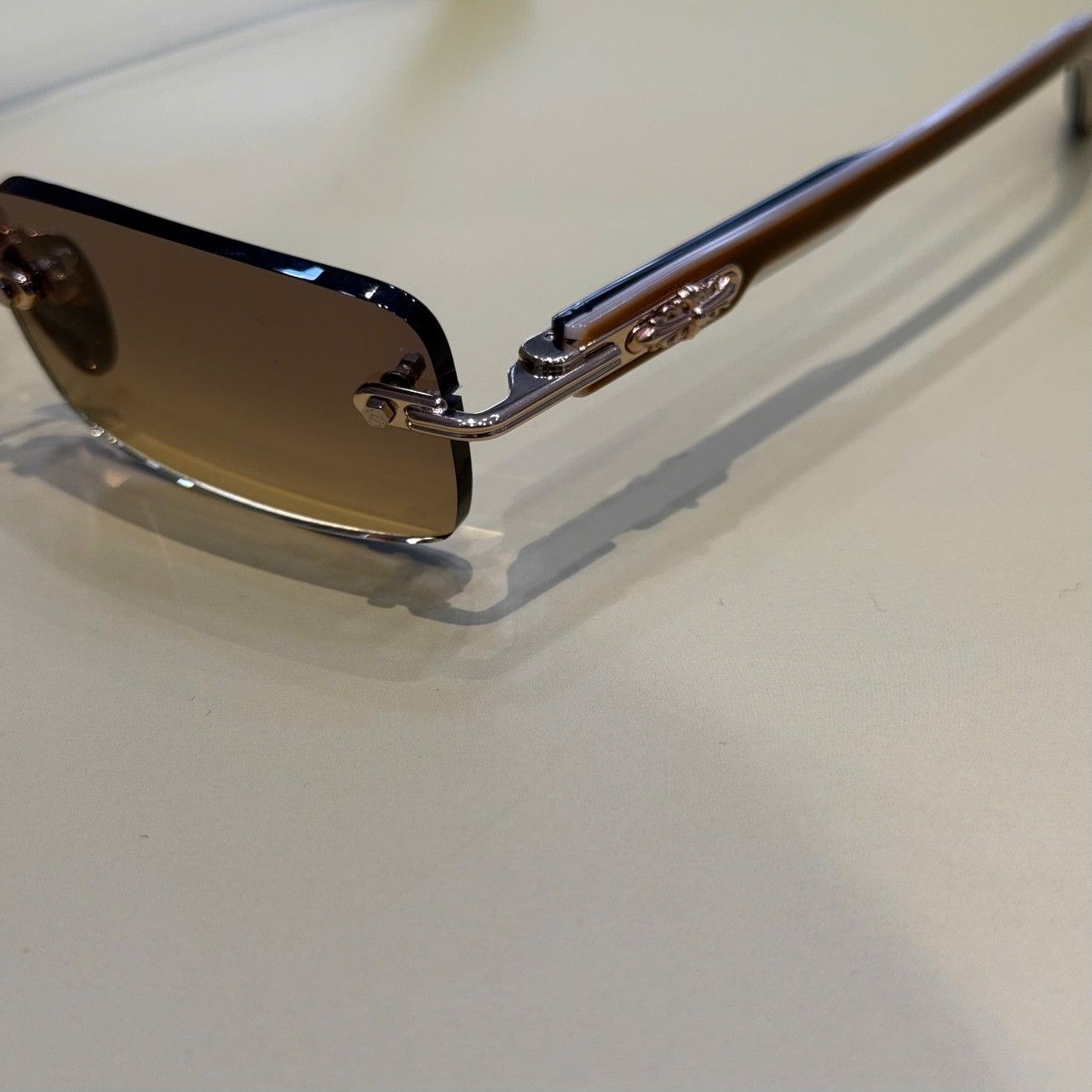 Chrome Hearts CHROME HEARTS DEEP I GOLD PLATED-BROWN BONE BROWN-SUN Size ONE SIZE - 2 Thumbnail
