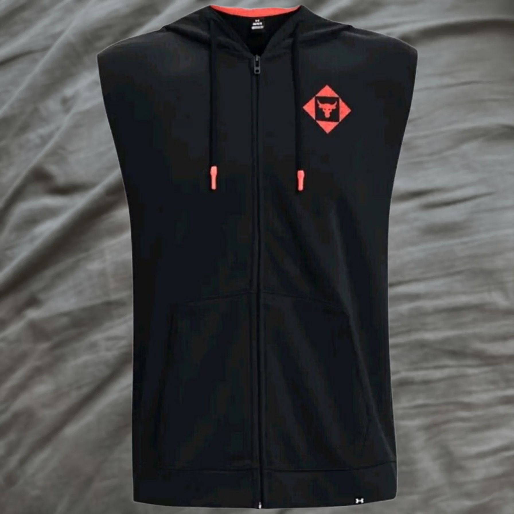 Under Armour Under Armour Project Rock Hoodie Mens Small Black Sleeveless Full-Zip Logo Zipper Terry 1377434 Size US S / EU 44-46 / 1 - 1 Thumbnail