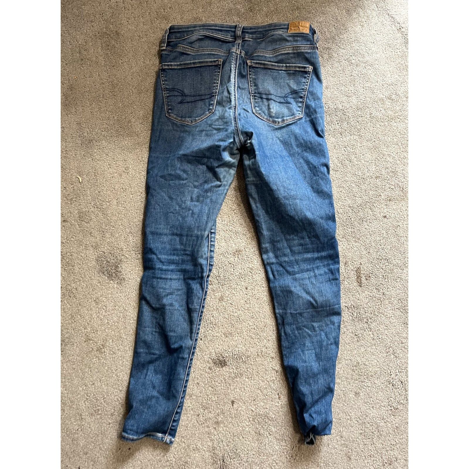 American Eagle Outfitters American Eagle Blue Next Level Stretch Hi-Rise Jegging Pants Size 8 Regular Diss Size 30" / US 8 / IT 44 - 2 Thumbnail