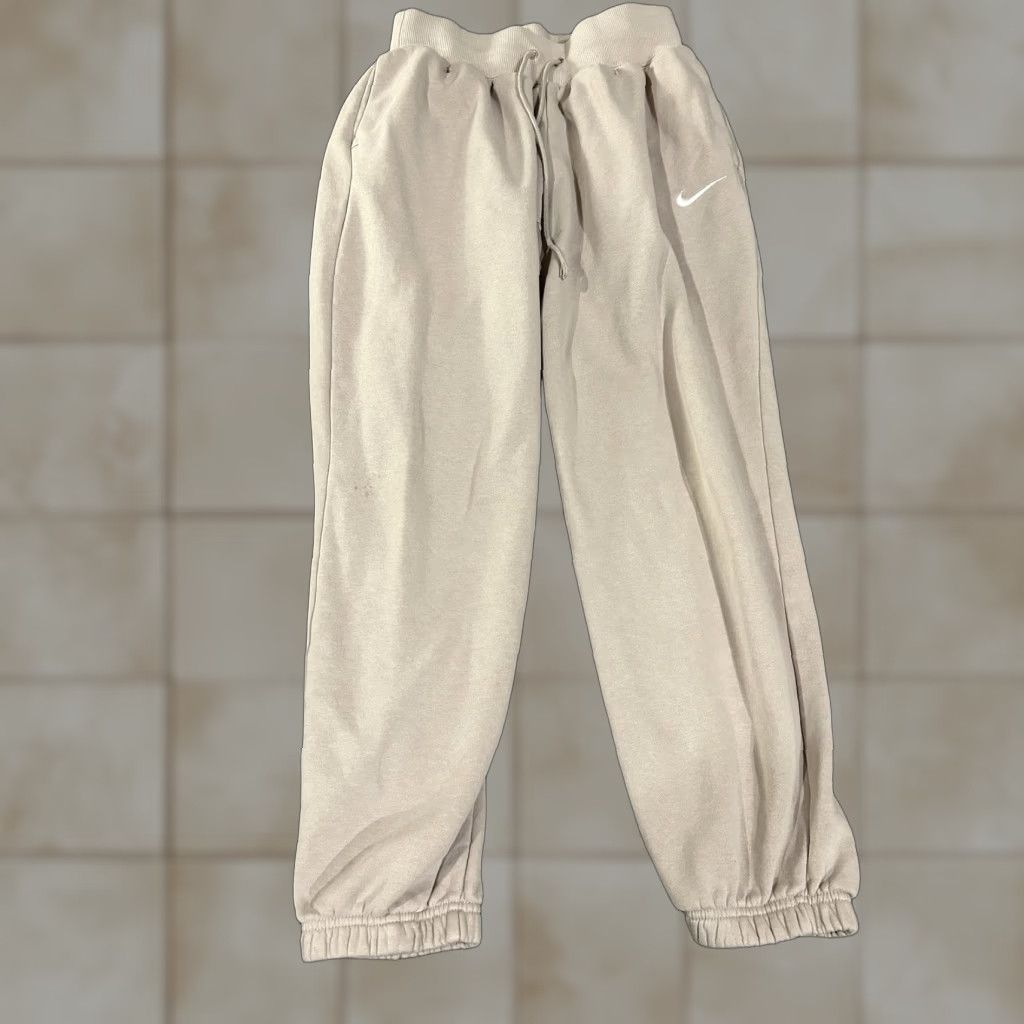 Nike Nike Sweatpants Mens Small Beige Fleece Joggers Swoosh Logo Athletic Pants Size US 29 - 1 Thumbnail