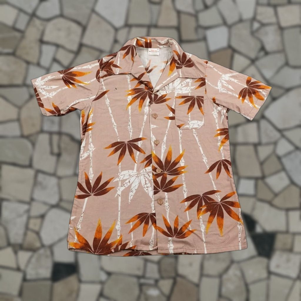 Vintage VINTAGE Mervyns Shirt Mens M Beige Floral 70s Hawaiian Aloha Cotton Button-Up Short Sleeve Casual Size US M / EU 48-50 / 2 - 1 Thumbnail