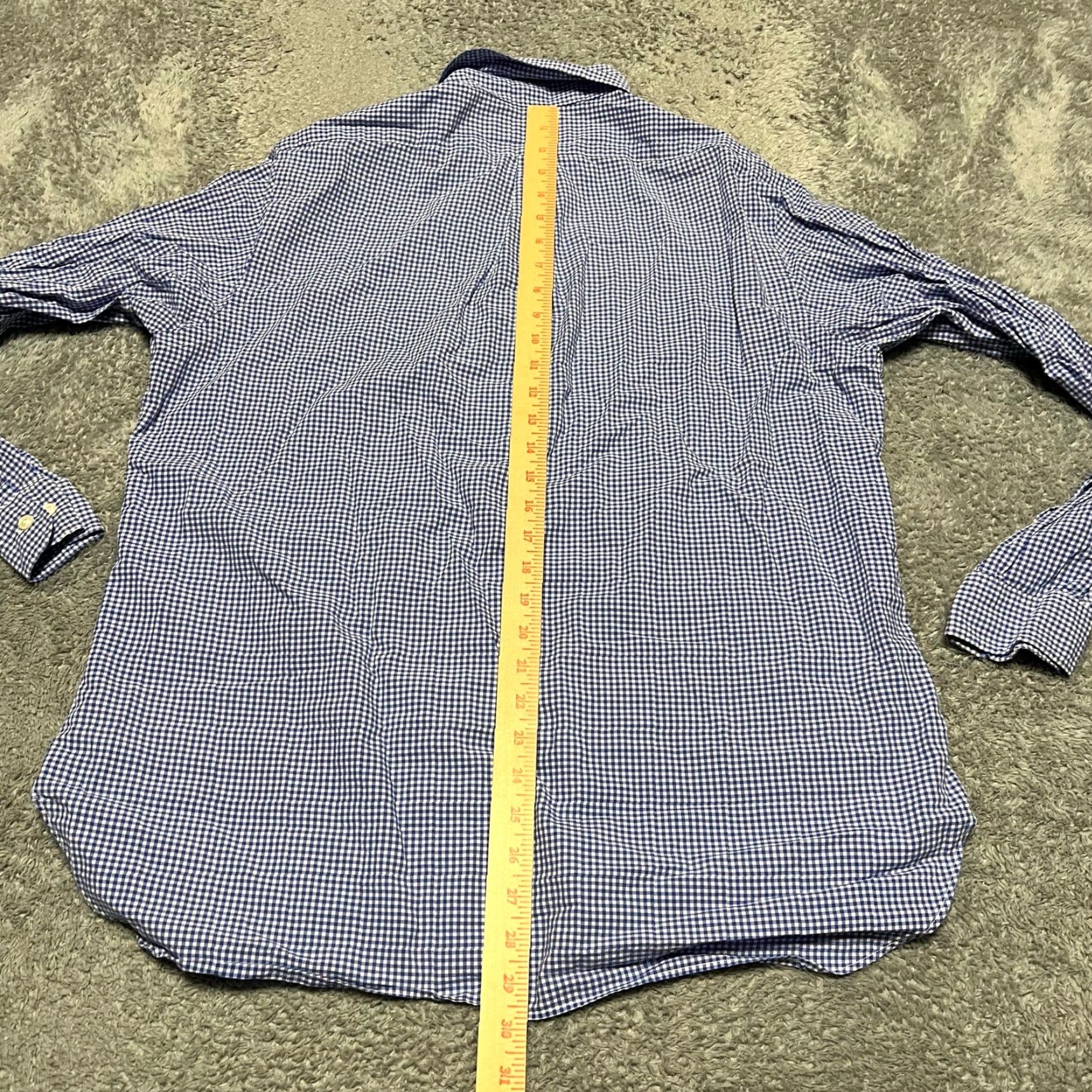 Polo Ralph Lauren Ralph Lauren Shirt Mens 16.5 Blue Check Plaid Long Sleeve Button Pony Shirt Mens Base Size US XL / EU 56 / 4 - 5 Thumbnail
