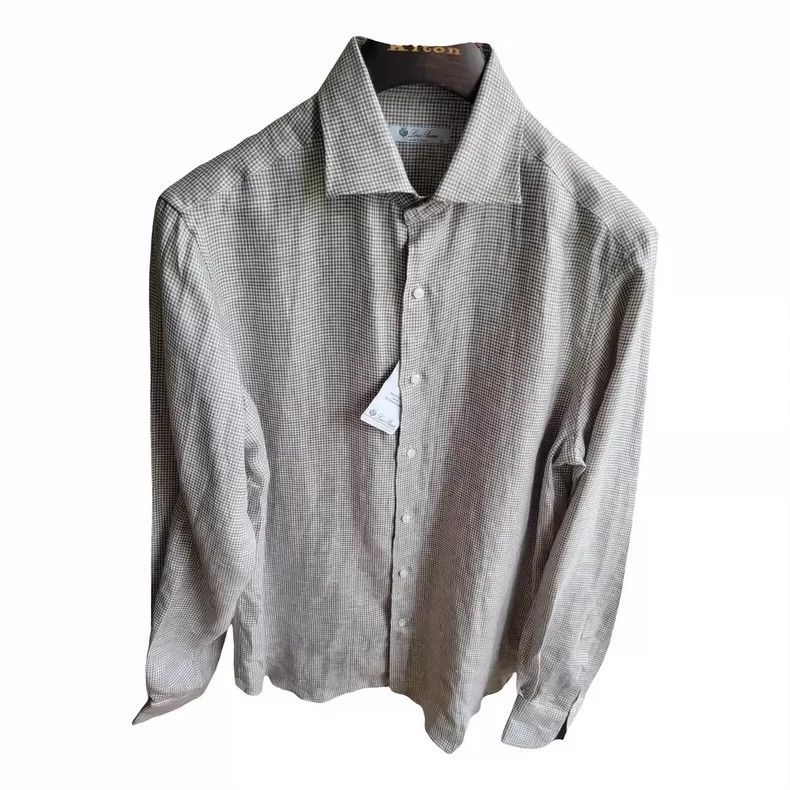 Ermenegildo Zegna Loro Piana Men's Linen Button-Up Shirt Size US XL / EU 56 / 4 - 1 Thumbnail