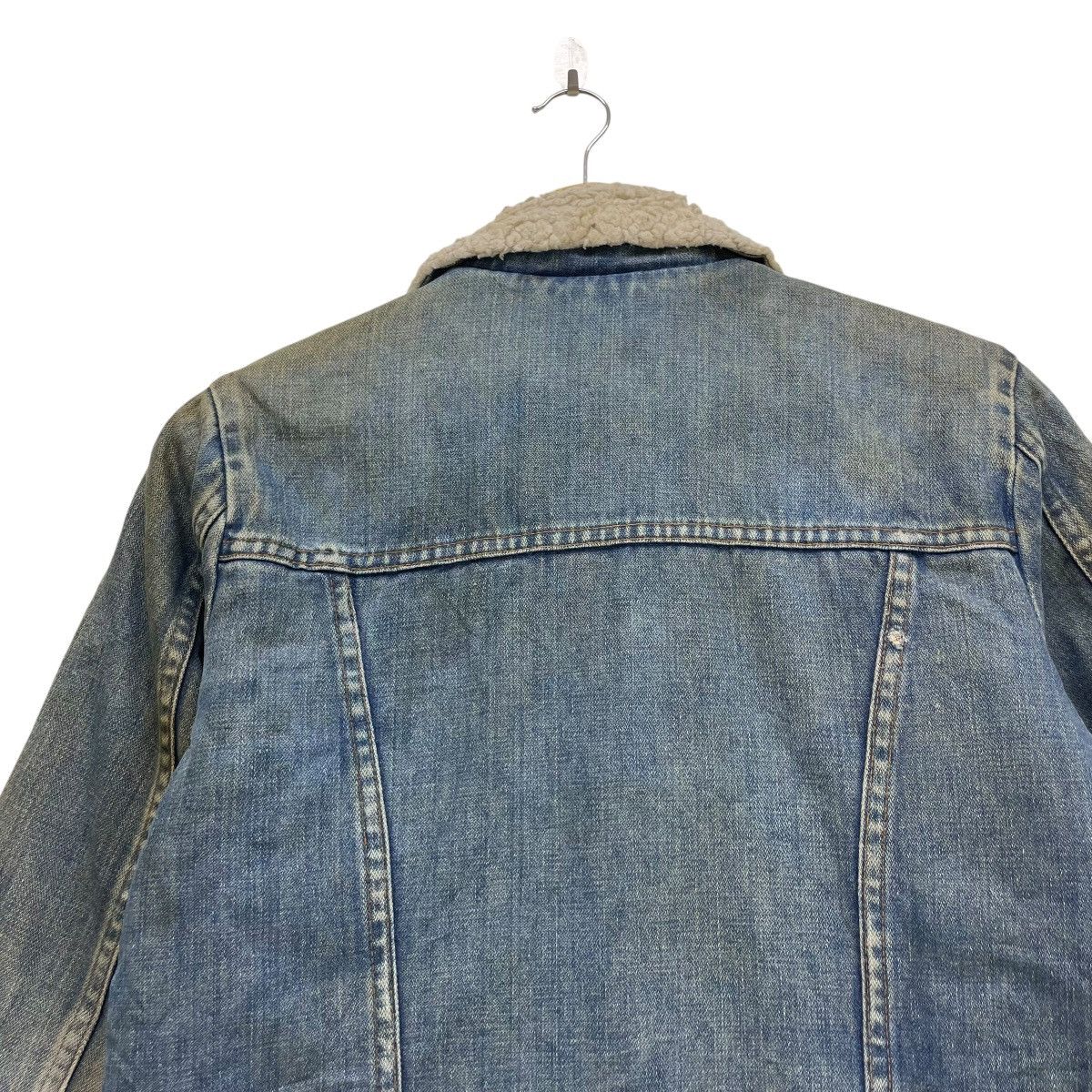 Indigo 🗣️Vintage Distressed Wrangler Shearling Denim Warm Jacket Size M / US 6-8 / IT 42-44 - 10 Thumbnail