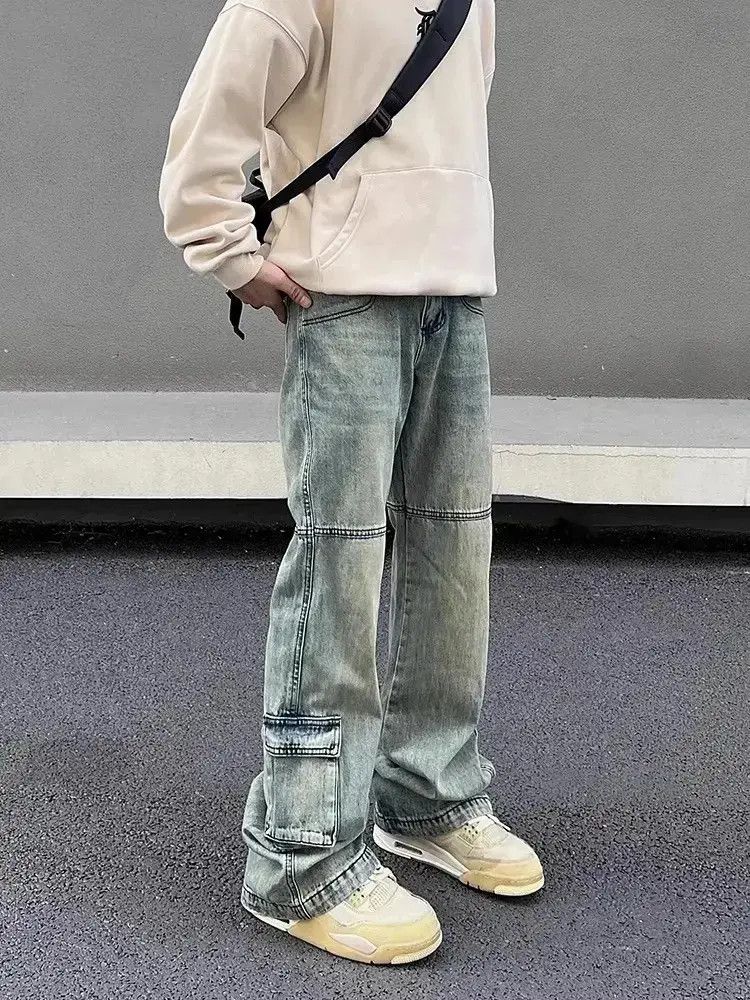 Japanese Brand Retro washed multi pocket jeans Size US 32 / EU 48 - 1 Thumbnail