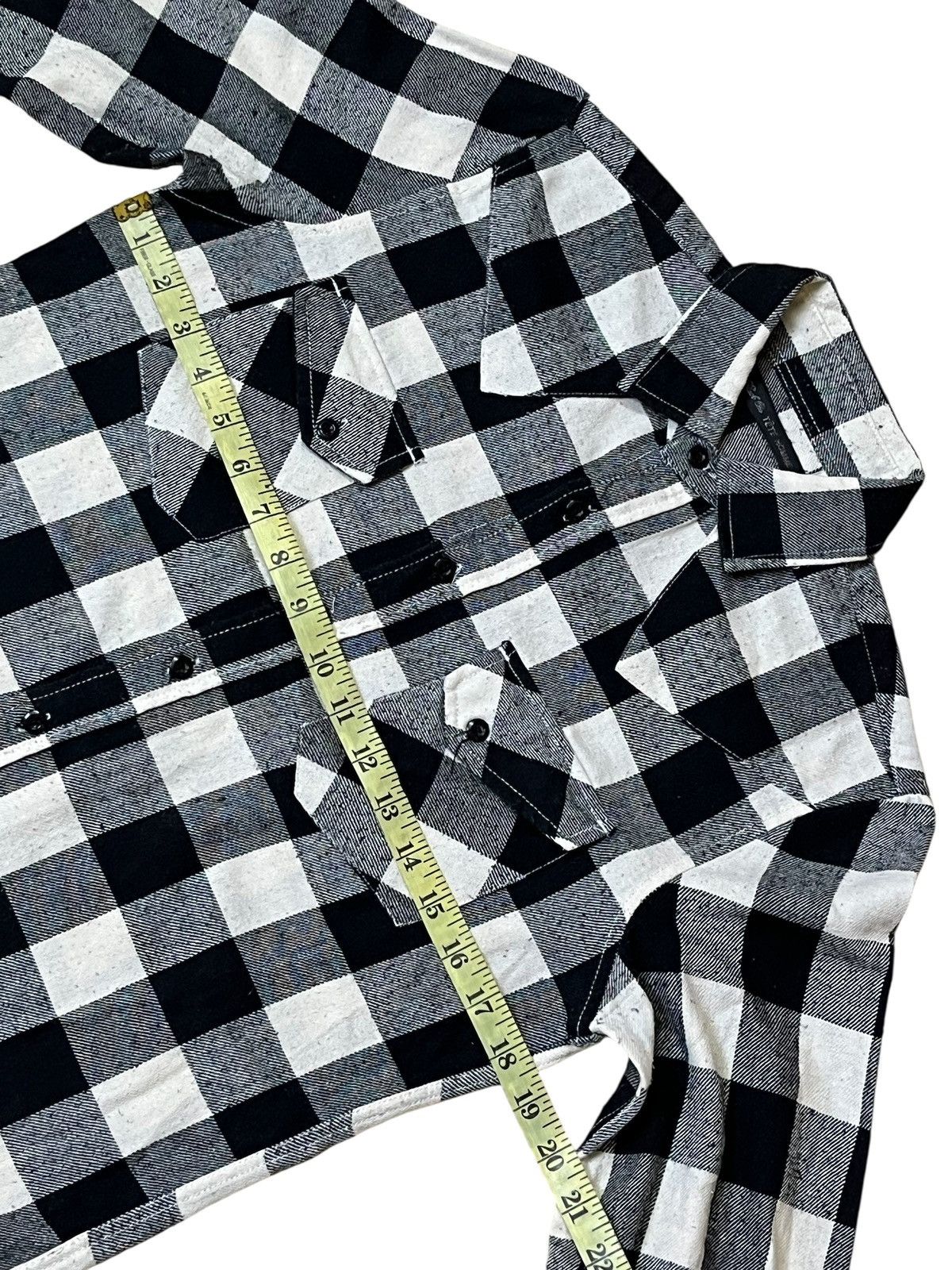 Tete Homme TETE HOMME issey miyake black on flannel button ups shirts Size US M / EU 48-50 / 2 - 8 Thumbnail