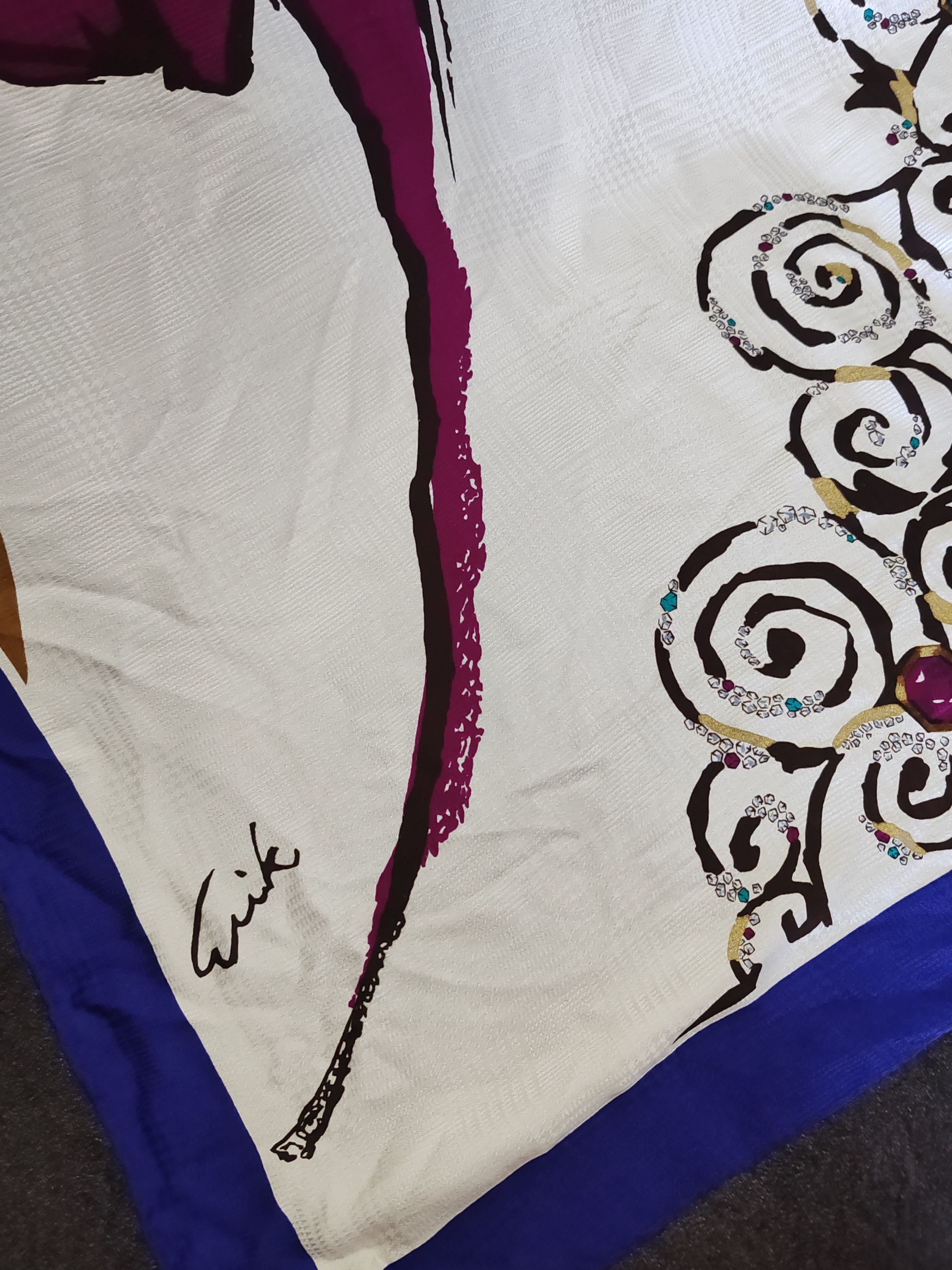 Pierre Balmain Vintage Silk Scarf Pierre Balmain Rare Women Back design Size ONE SIZE - 8 Thumbnail