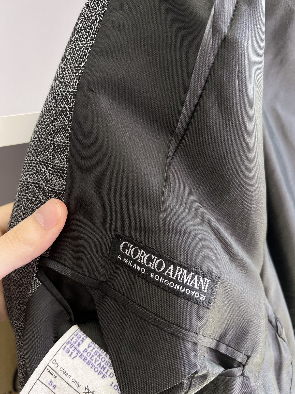 Giorgio Armani × Vintage Vintage Giorgio Armani Gray Blazer Size 52L - 7 Thumbnail