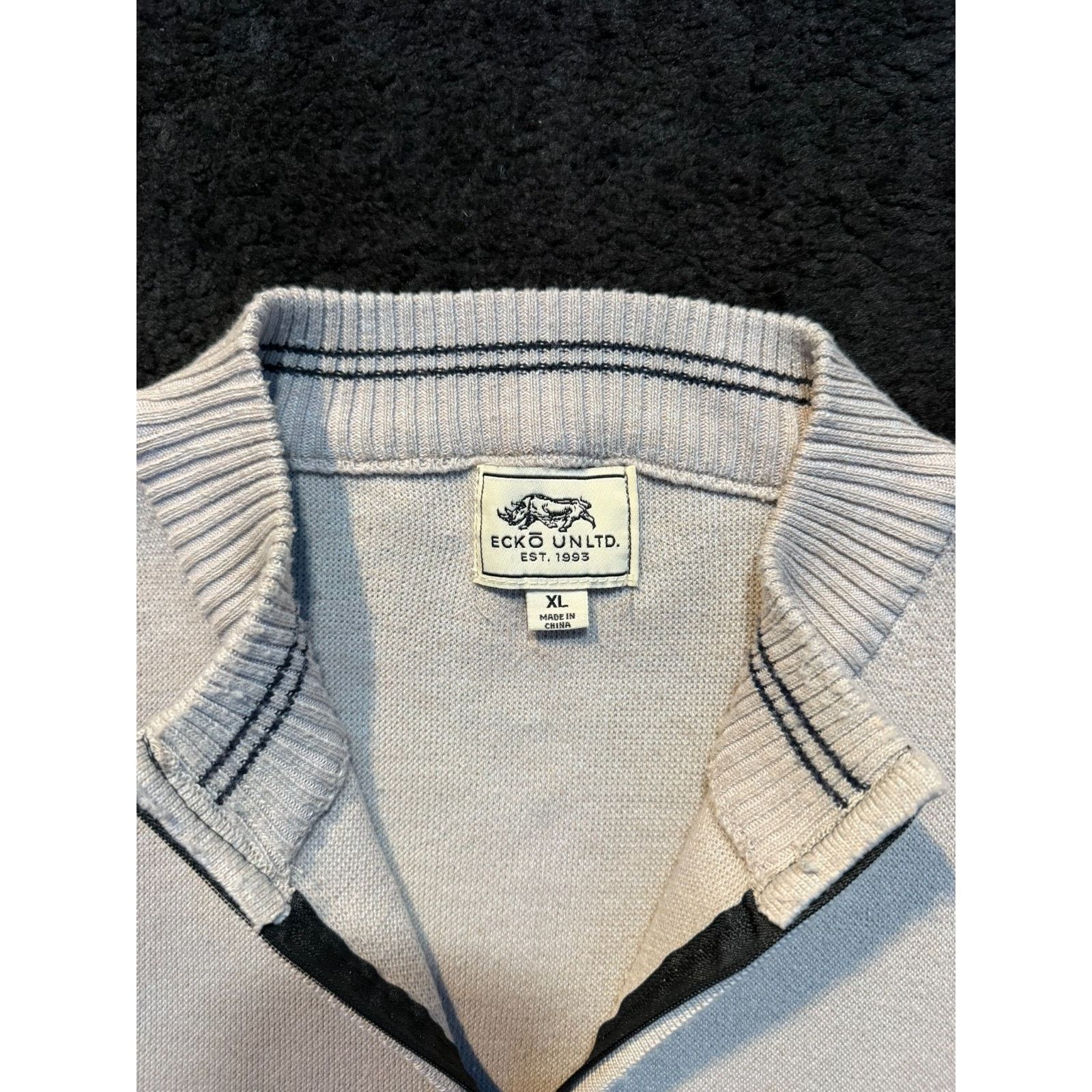 Ecko Unltd. Ecko Unltd Sweater XL Elbow Patch Quarter Zip Pullover Grey Size US XL / EU 56 / 4 - 4 Thumbnail