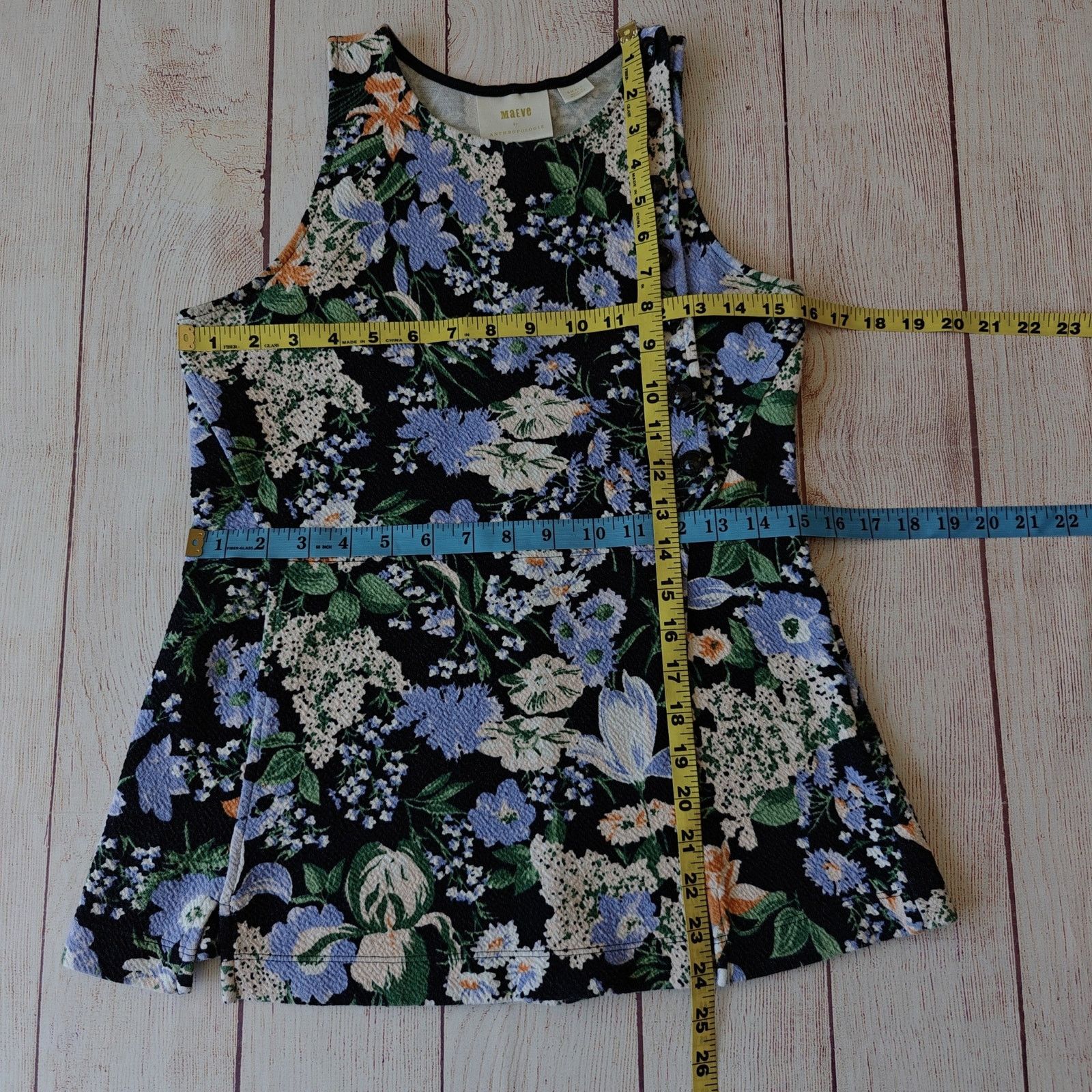 Anthropologie Maeve Brenner Floral Print Peplum Tank Top sz S Size S / US 4 / IT 40 - 7 Thumbnail