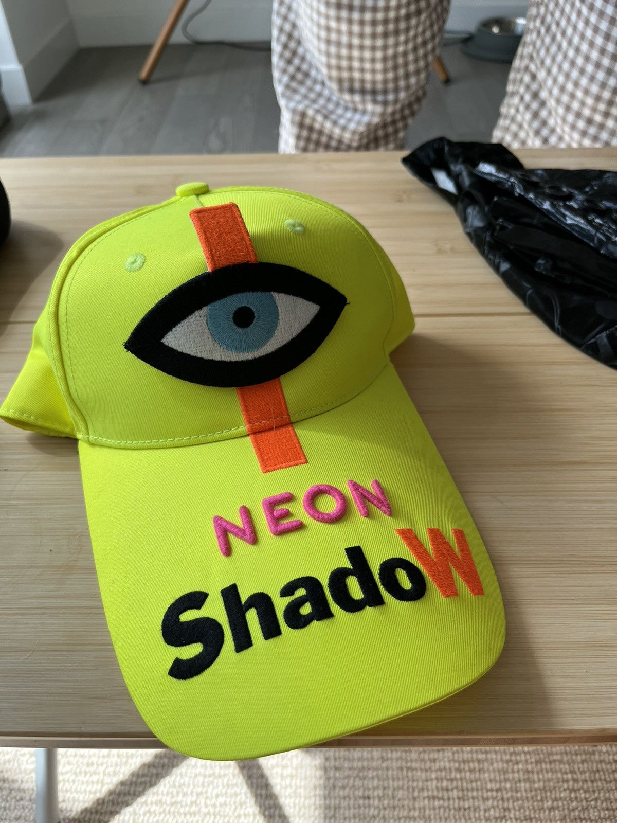 image of Walter Van Beirendonck Neon Shadow Walter Hat in Yellow, Men's