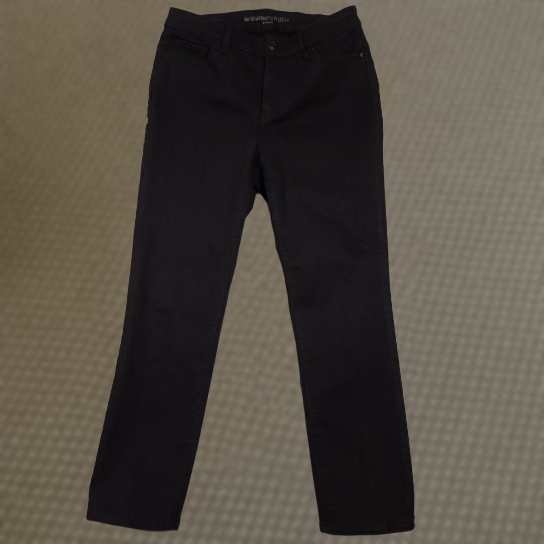 Vintage Chico's So Lifting Slim Jeans Womens 0 Short Black Dark Wash Mid Rise Stretch Jeans Size 25" / US 0 / IT 36 - 1 Thumbnail