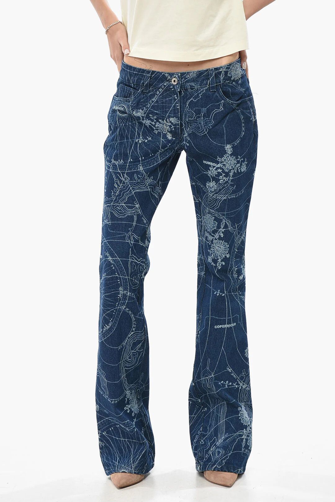 Off-White og1mm0426 Bootcut Slim-Fit Jeans in Blue Size 28" / US 6 / IT 42 - 1 Thumbnail