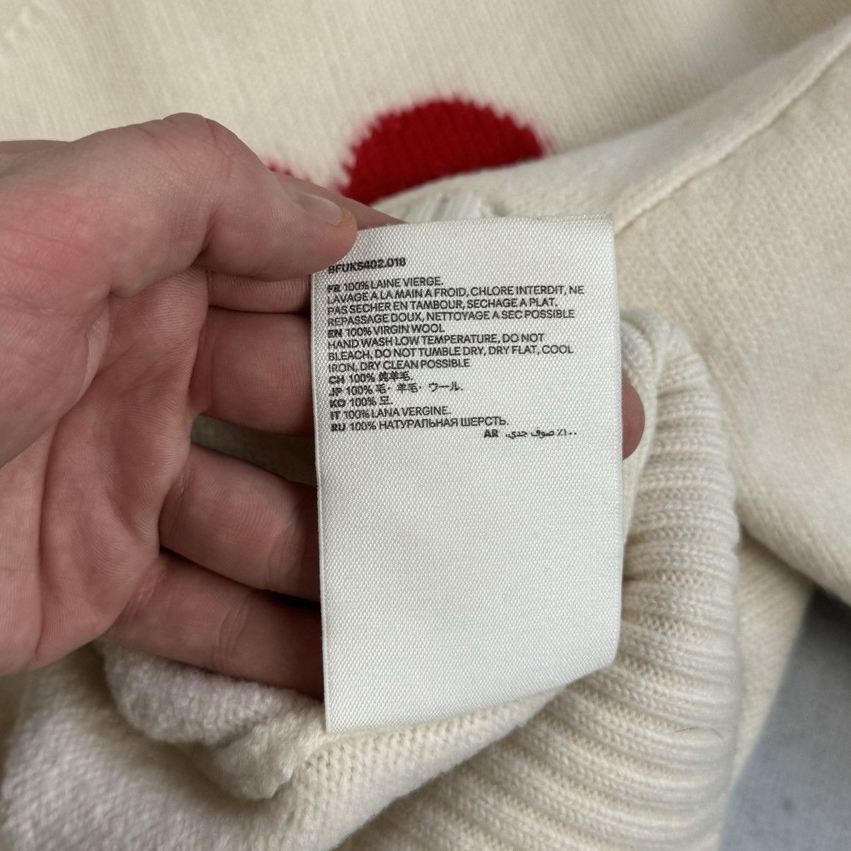 AMI AMI PARIS OVERSIZED HEART LOGO TURTLENECK SWEATER 100% WOOL Size US S / EU 44-46 / 1 - 7 Thumbnail