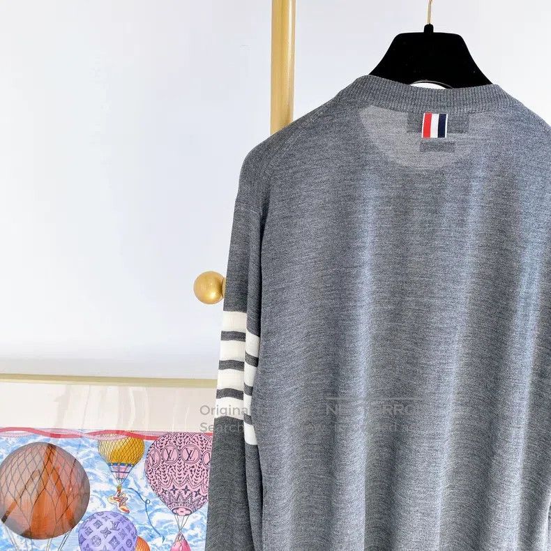 Thom Browne Thom Browne Grey Crewneck Knit Sweater Size US M / EU 48-50 / 2 - 5 Thumbnail
