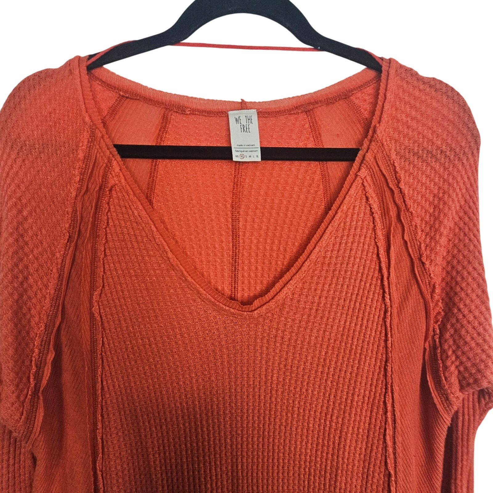 Free People Free People Catalina Orange Waffle Knit Thermal Tunic XS Size XS / US 0-2 / IT 36-38 - 3 Thumbnail