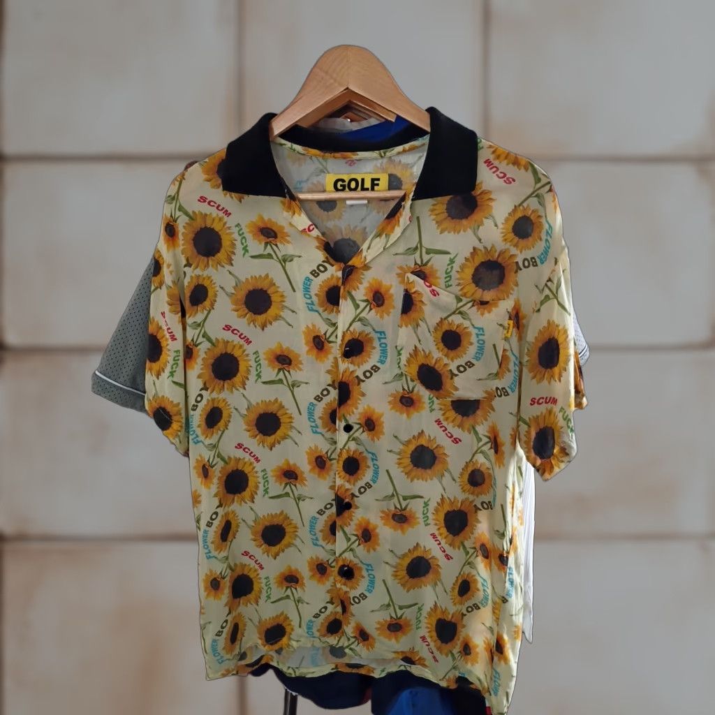Vintage VINTAGE Golf Brand Flower Boy Hype Button Shirt Tyler the Creator S Men Yellow Short Sleeve Button-Up Rayon Size US S / EU 44-46 / 1 - 1 Thumbnail