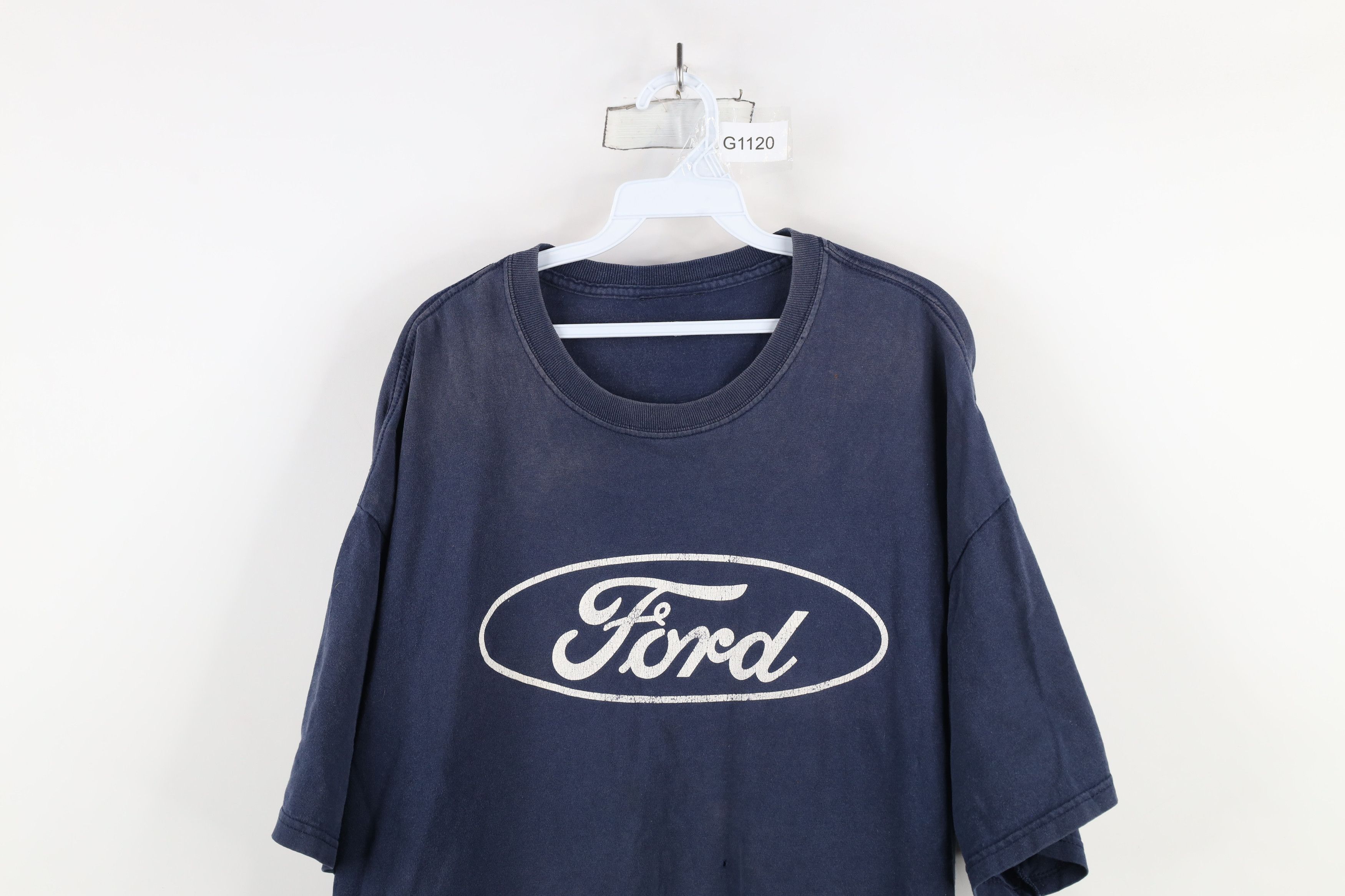 Vintage Vintage 90s Spell Out Ford Motor Co Racing T-Shirt Blue Size US XXL / EU 58 / 5 - 2 Thumbnail