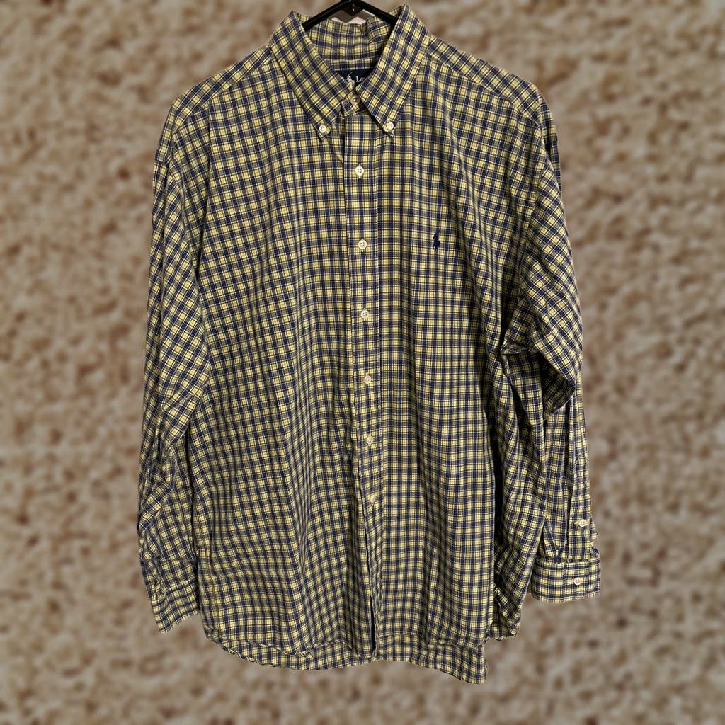 Polo Ralph Lauren Polo Ralph Lauren Blake Button Up Shirt Men's L Blue/Yellow Plaid L/S Size 42R - 1 Thumbnail