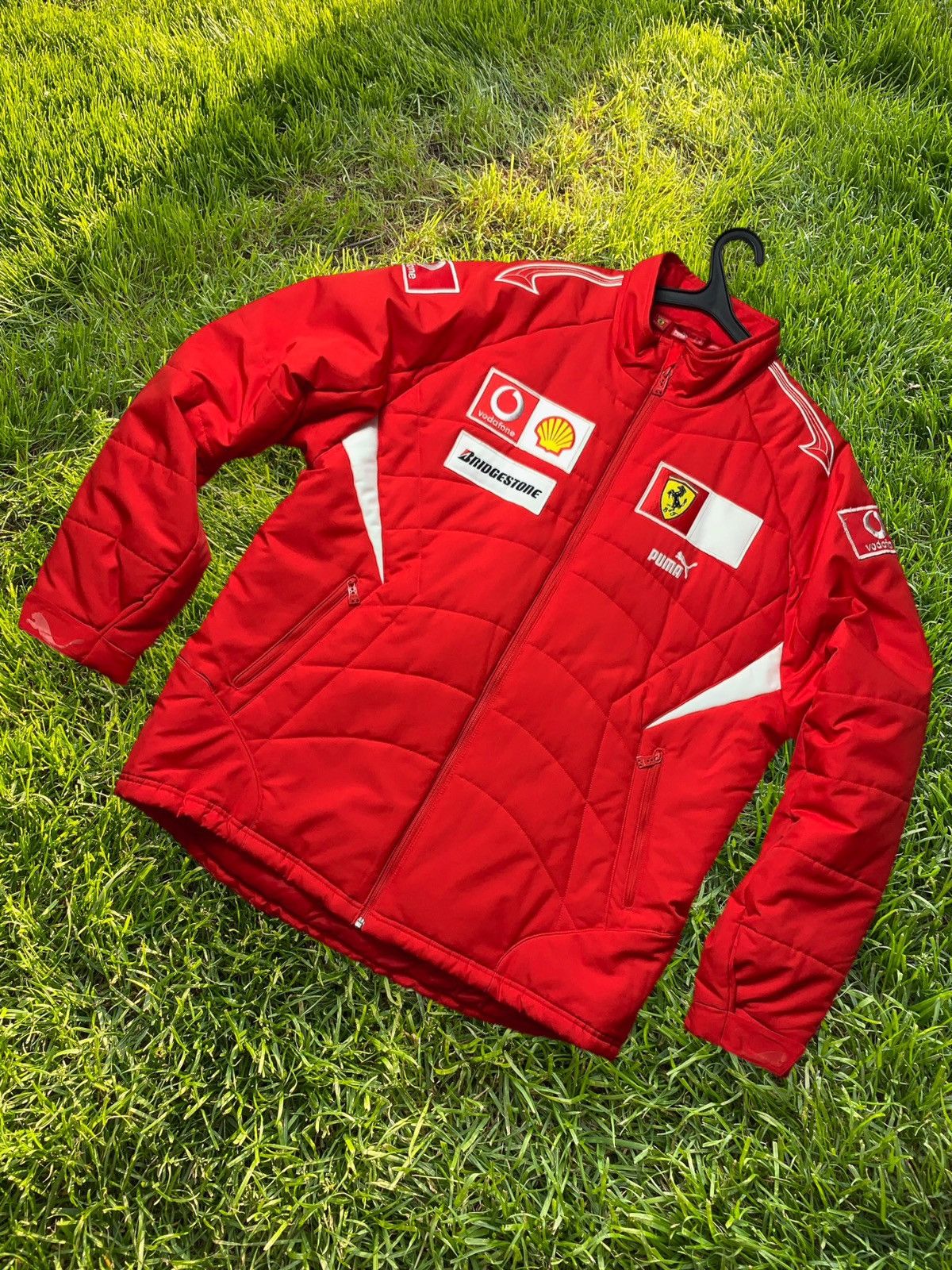 image of Vintage Ferrari Jacket Puma Size XL Multilogo Formula One F1 in Red, Men's