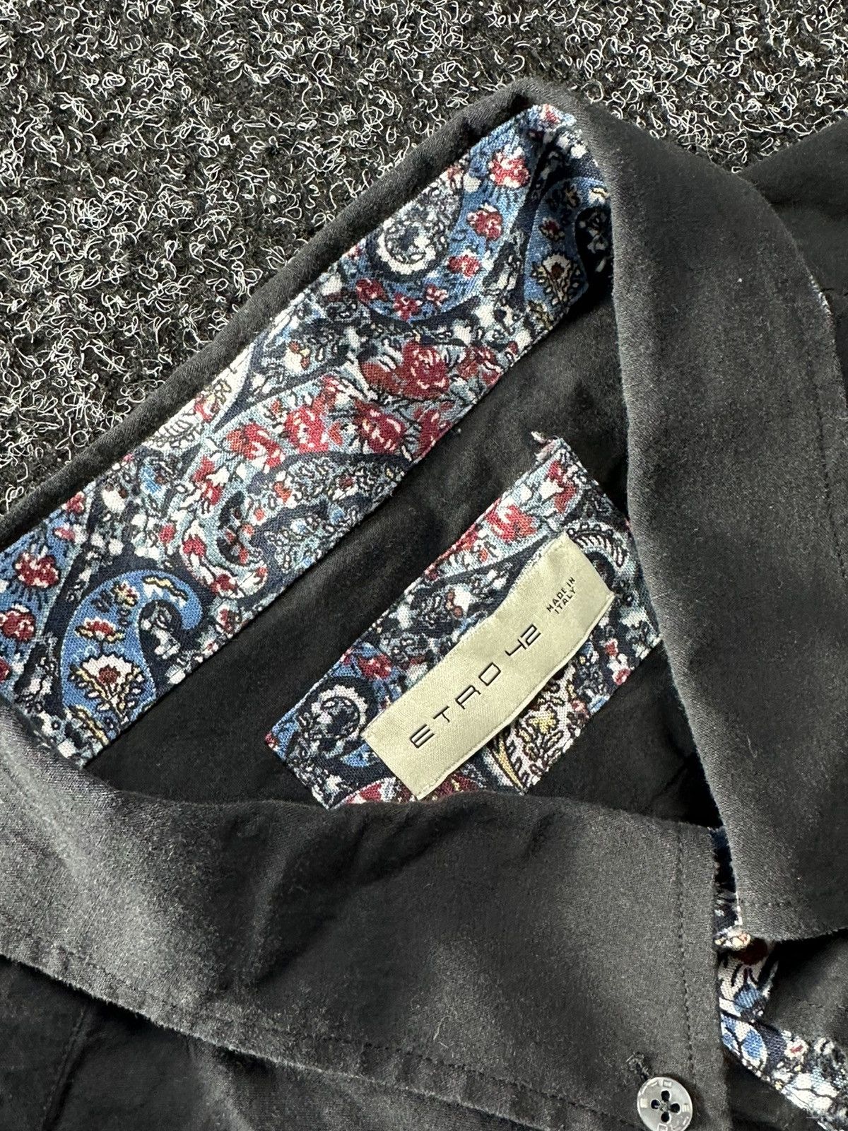 Etro × Vintage 🚨 VINTAGE ETRO 42 BLACK SHIRT LOGO PURPLE LUXURY OLD MONEY Size US L / EU 52-54 / 3 - 5 Thumbnail