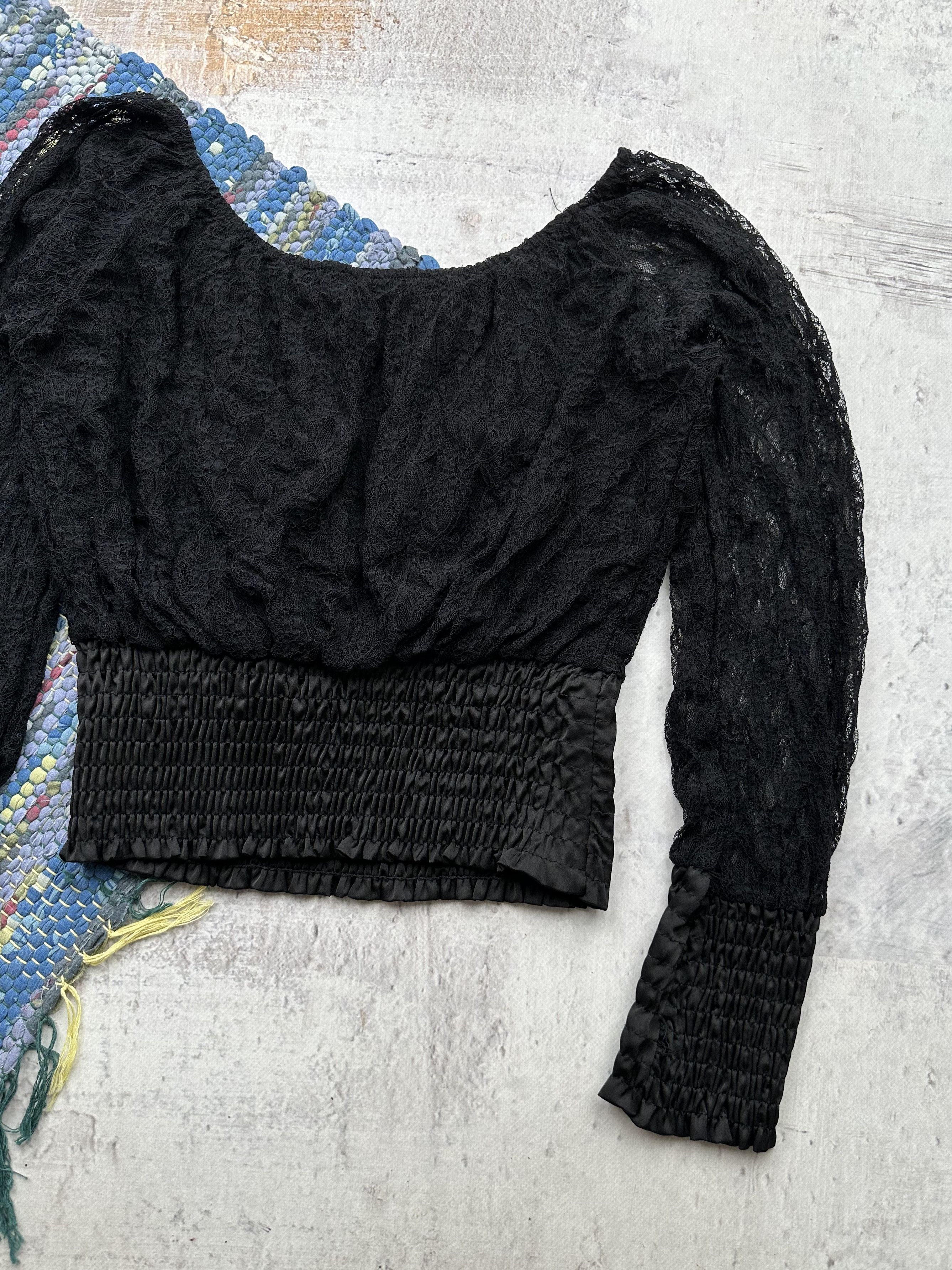 Vintage Vintage Lace Cropped Blouse A139(249) Size S / US 4 / IT 40 - 7 Thumbnail