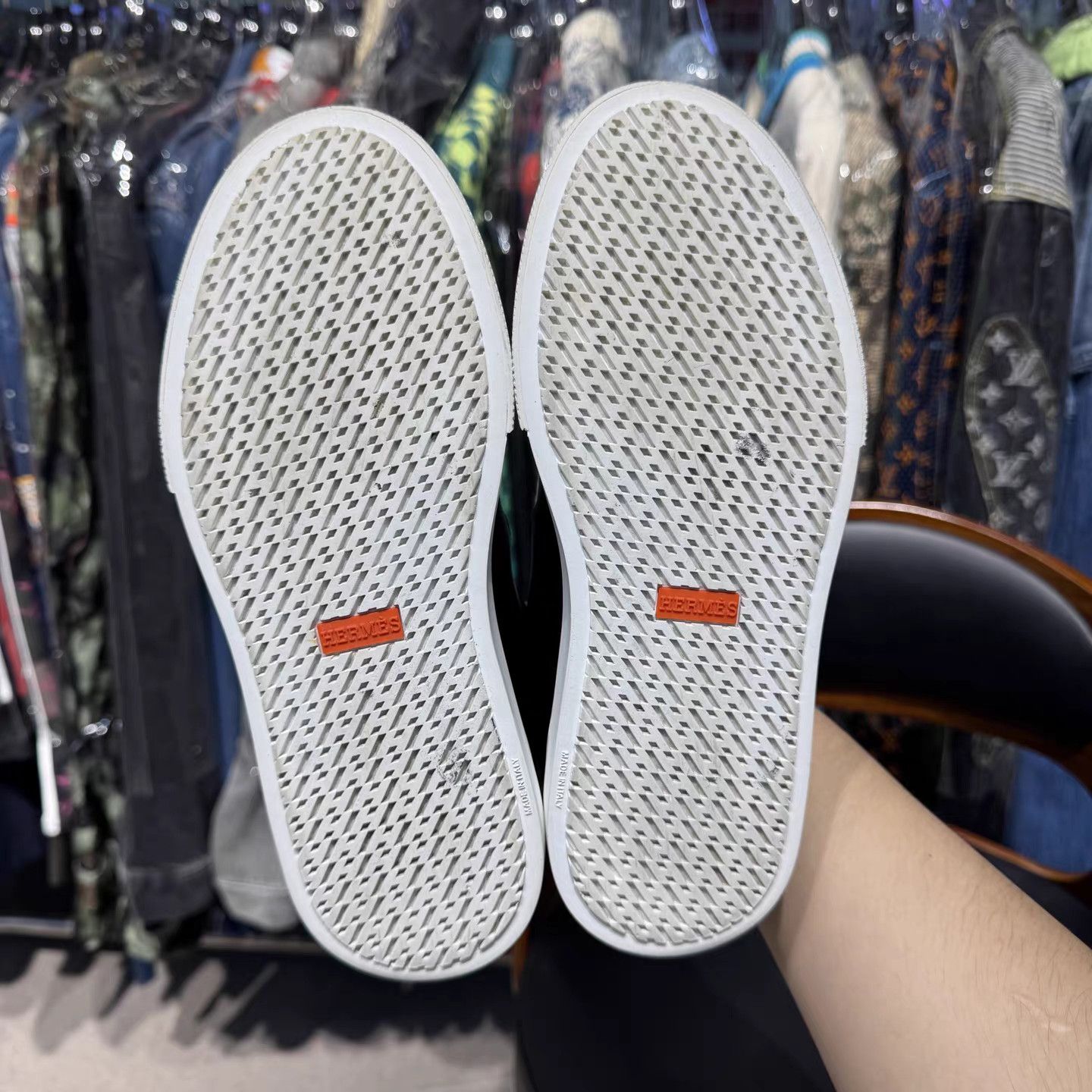 Hermes Hermes Day Calfskin Sneakers with Silver Buckle K15 Size US 7 / IT 37 - 9 Thumbnail