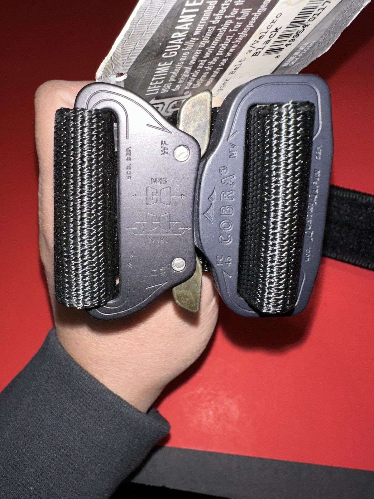 1017 ALYX 9SM High Speed Gear Cobra 1.75" Rigger Tactical Belt 31BV02BK Size ONE SIZE - 4 Thumbnail