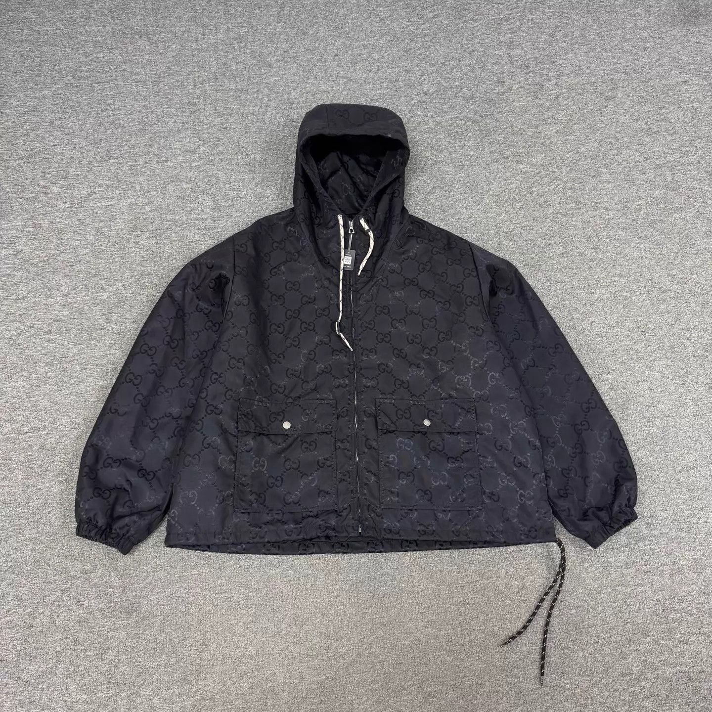 Gucci Gucci black GG hooded half-zip jkt 54 99new Size US L / EU 52-54 / 3 - 1 Thumbnail