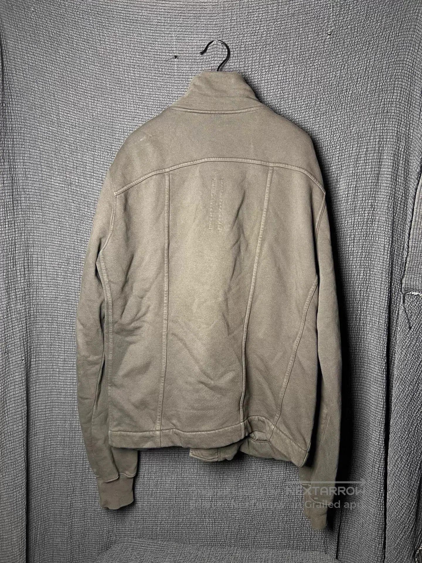 Rick Owens Gray Zip-Up High Collar Sweatshirt. Size US S / EU 44-46 / 1 - 2 Thumbnail