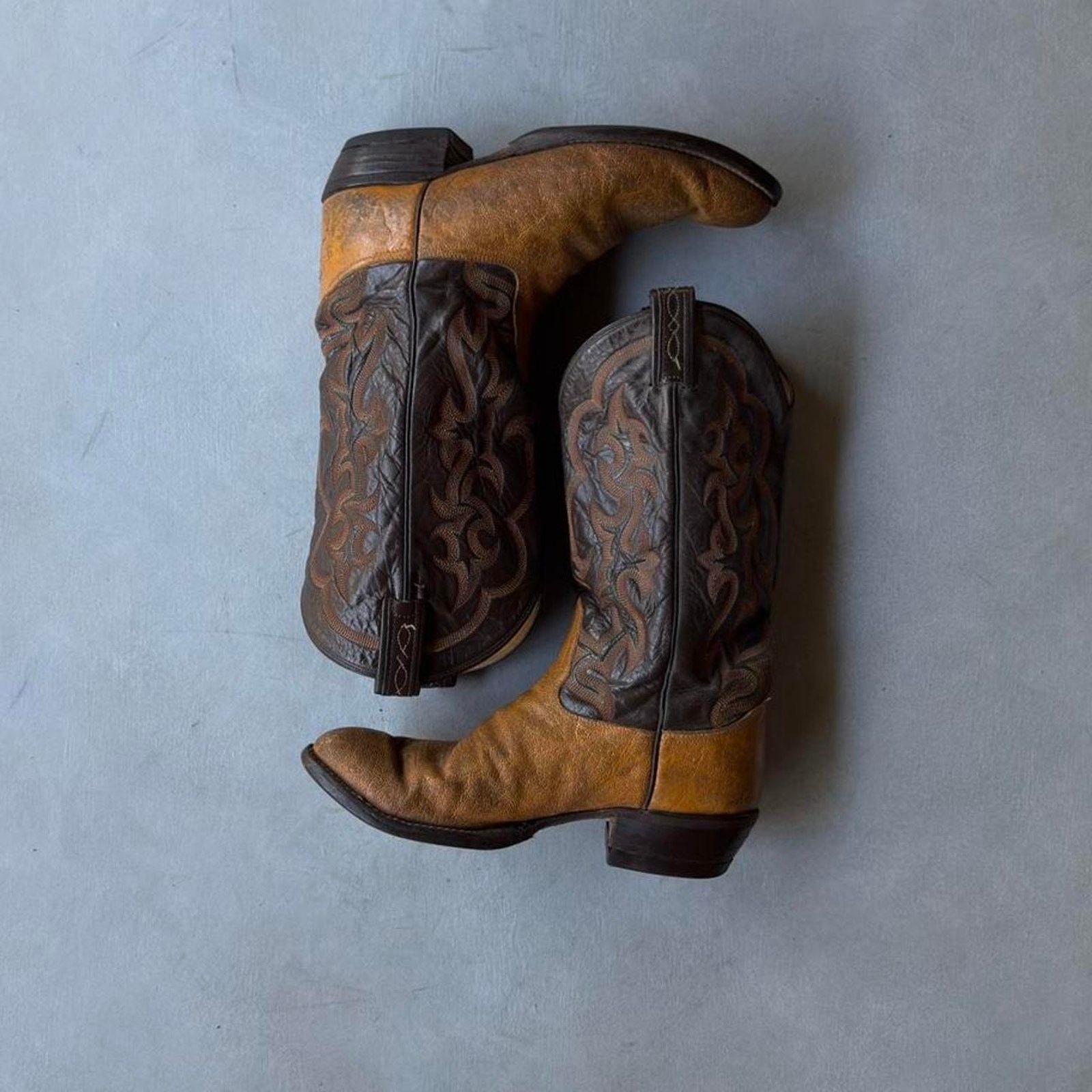 Tony Lama Vintage Tony Lama Cowboy Boots Roper Rodeo Western Size US 9.5 / EU 42-43 - 2 Thumbnail
