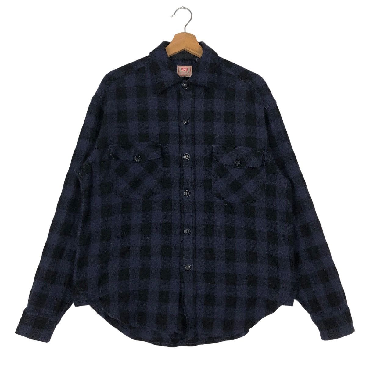 Levi's 🔥Vintage Flannel Jacket Wool Levi’s Tartan Checkered Design Size US M / EU 48-50 / 2 - 1 Thumbnail