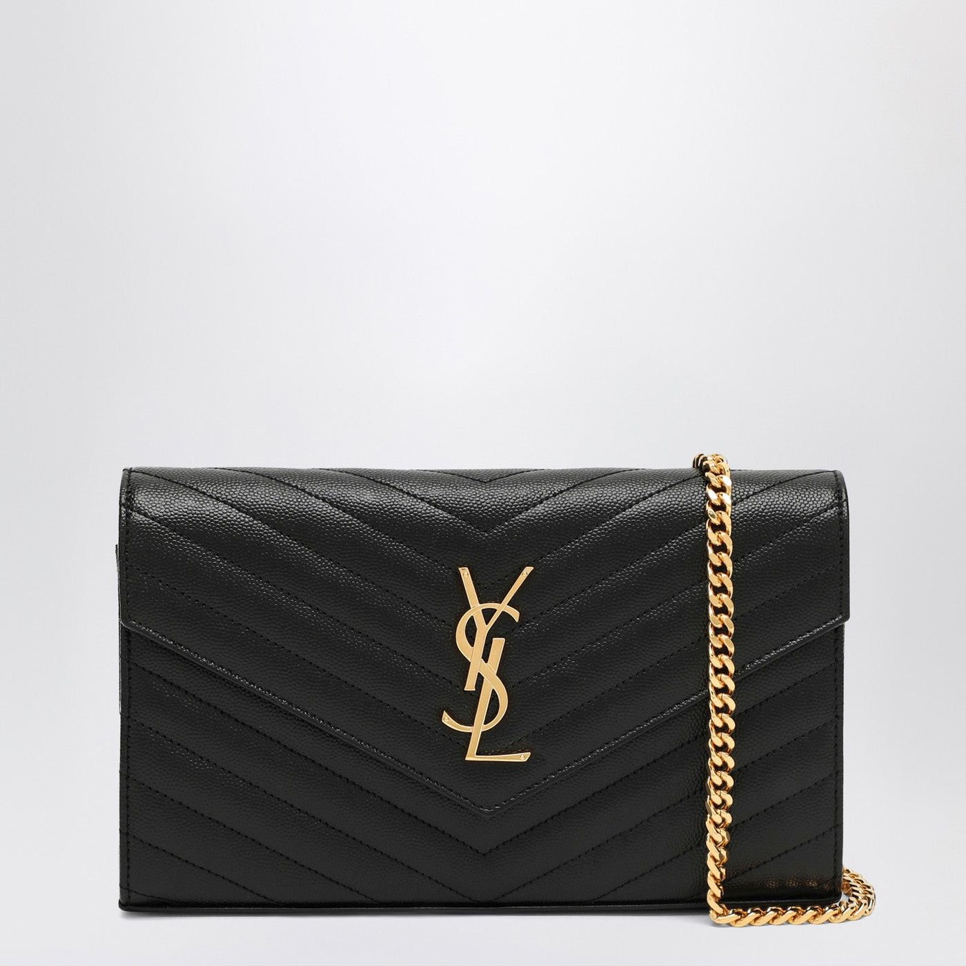 Saint Laurent Paris Saint Laurent Black Cassandre Chain Pouch, Women's