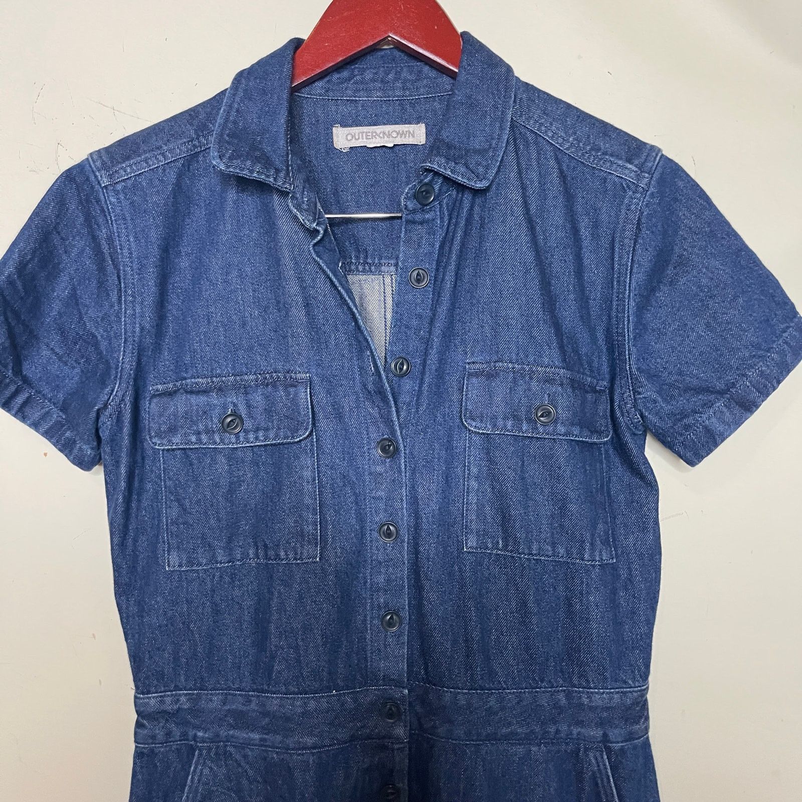 Outerknown OUTERKNOWN Indigo Blue Denim Jumpsuit Womens XS Size 24" / US 00 / IT 34 - 9 Thumbnail