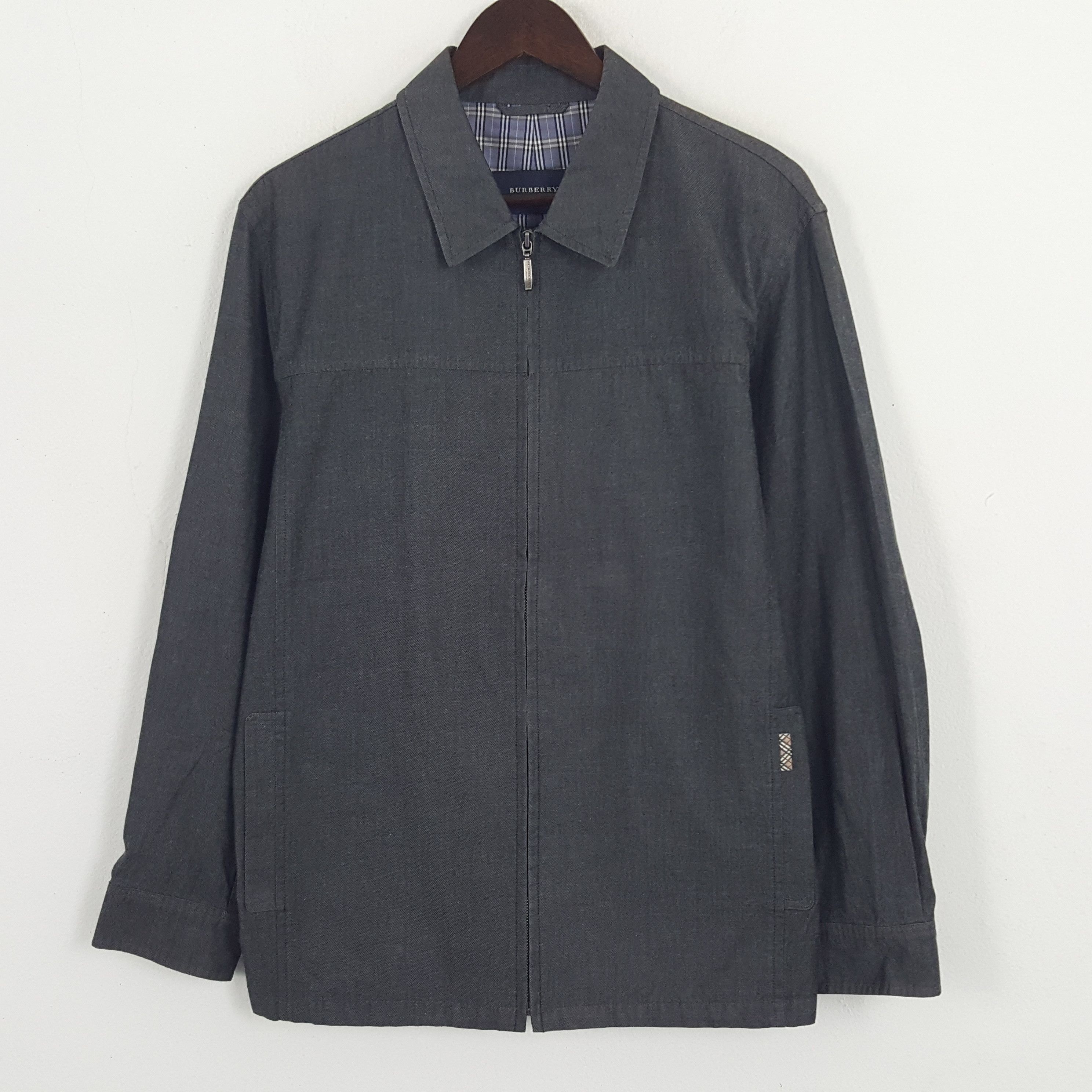 Vintage Burberry London Zipper Custom Art Logo Jacket