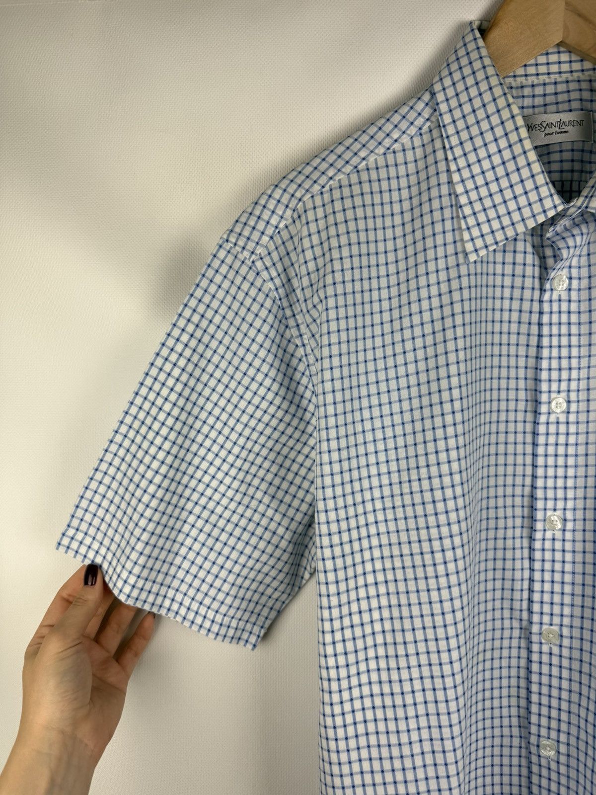 Yves Saint Laurent Vintage YSL Yves Saint Laurent S/S Plaid Button Up Shirt Size US XL / EU 56 / 4 - 8 Thumbnail