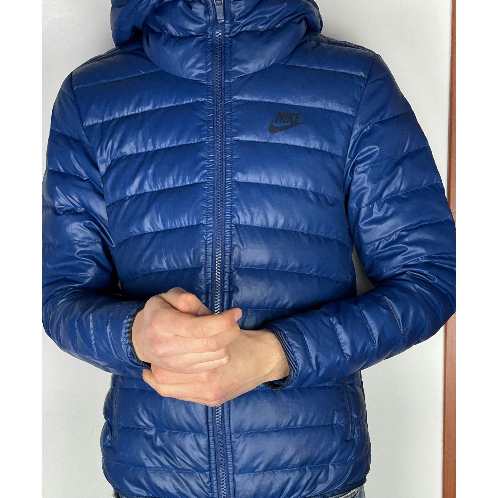 Nike Nike Sportswear Womens Blue Down Fill Hooded Puffer Jacket S Size S / US 4 / IT 40 - 2 Thumbnail