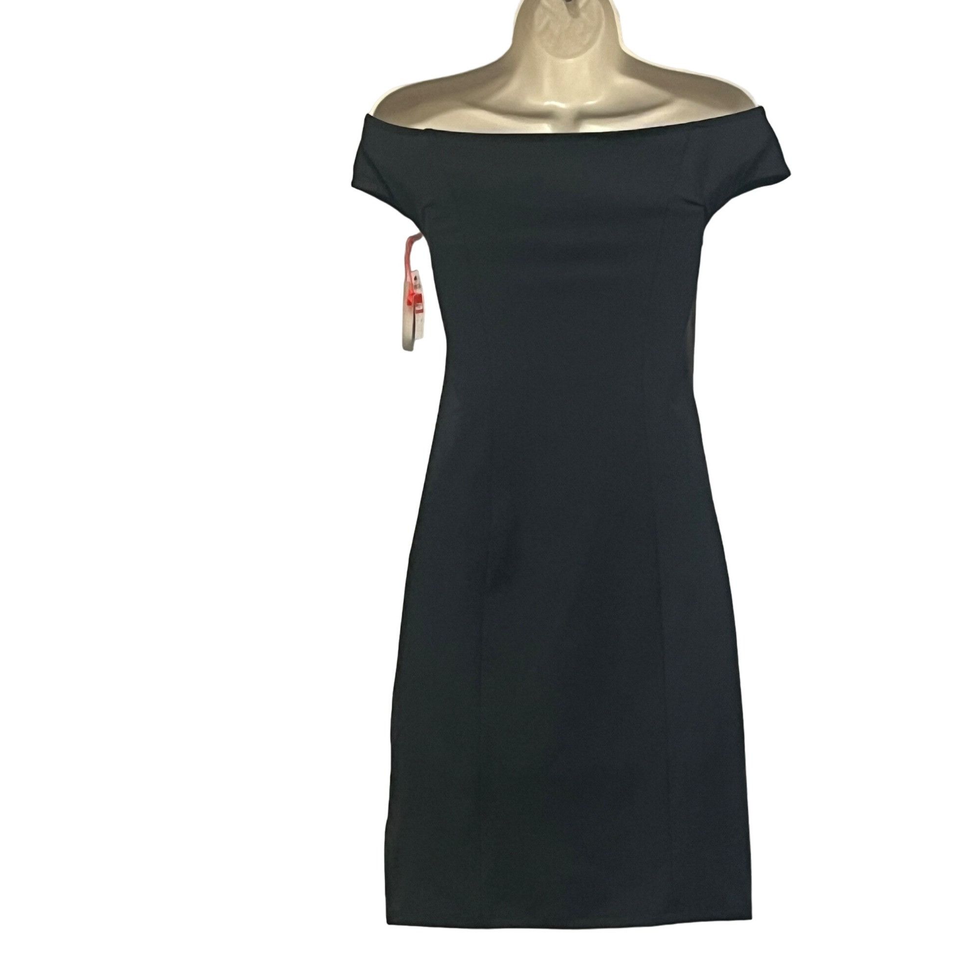 Other Open Edit Off the Shoulder Sheath Dress, Black, XXS Size XXS / US 00 / IT 34 - 5 Thumbnail