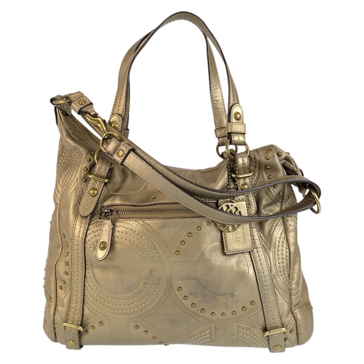Coach Coach COACH Op Art Embossed Studded Alexandra Leather 2way bag Leather Shoulder Bag D1082 DUTY FREE for USA Size ONE SIZE - 1 Thumbnail