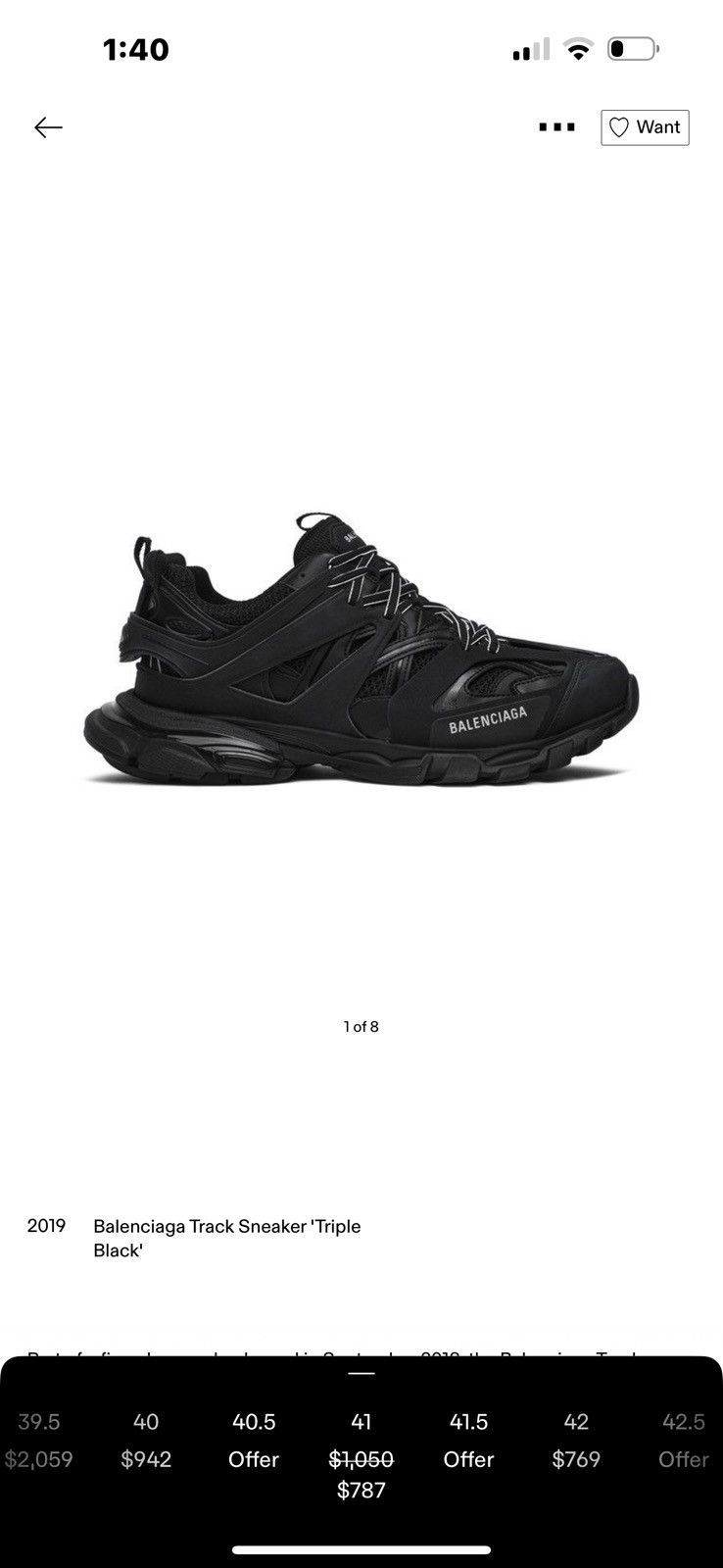 Balenciaga Balenciaga Track Sneaker 'Triple Black' Size US 7 / EU 40 - 6 Thumbnail